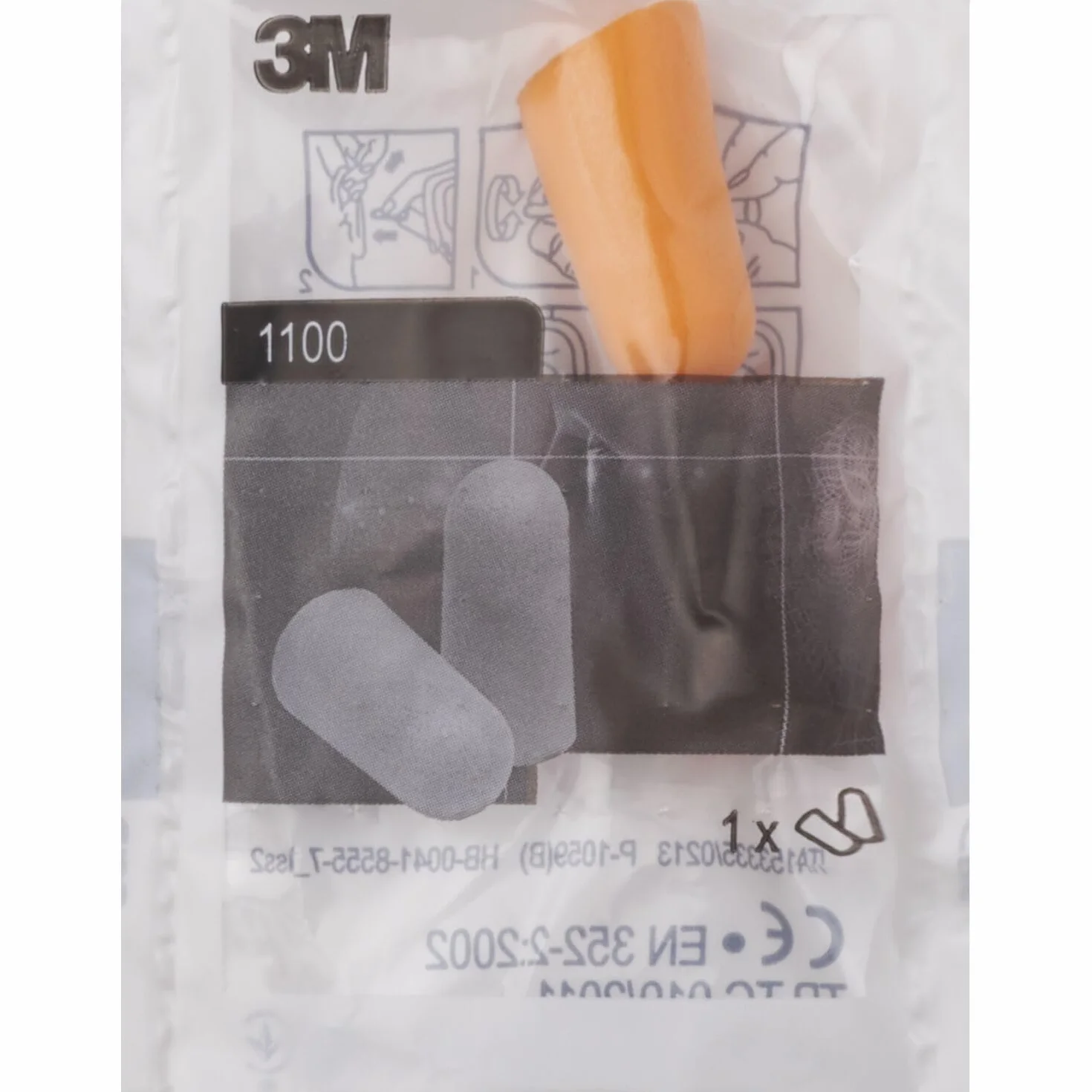 3M 1100 piankowa zwijana zatyczka do uszu, 200 sztuk