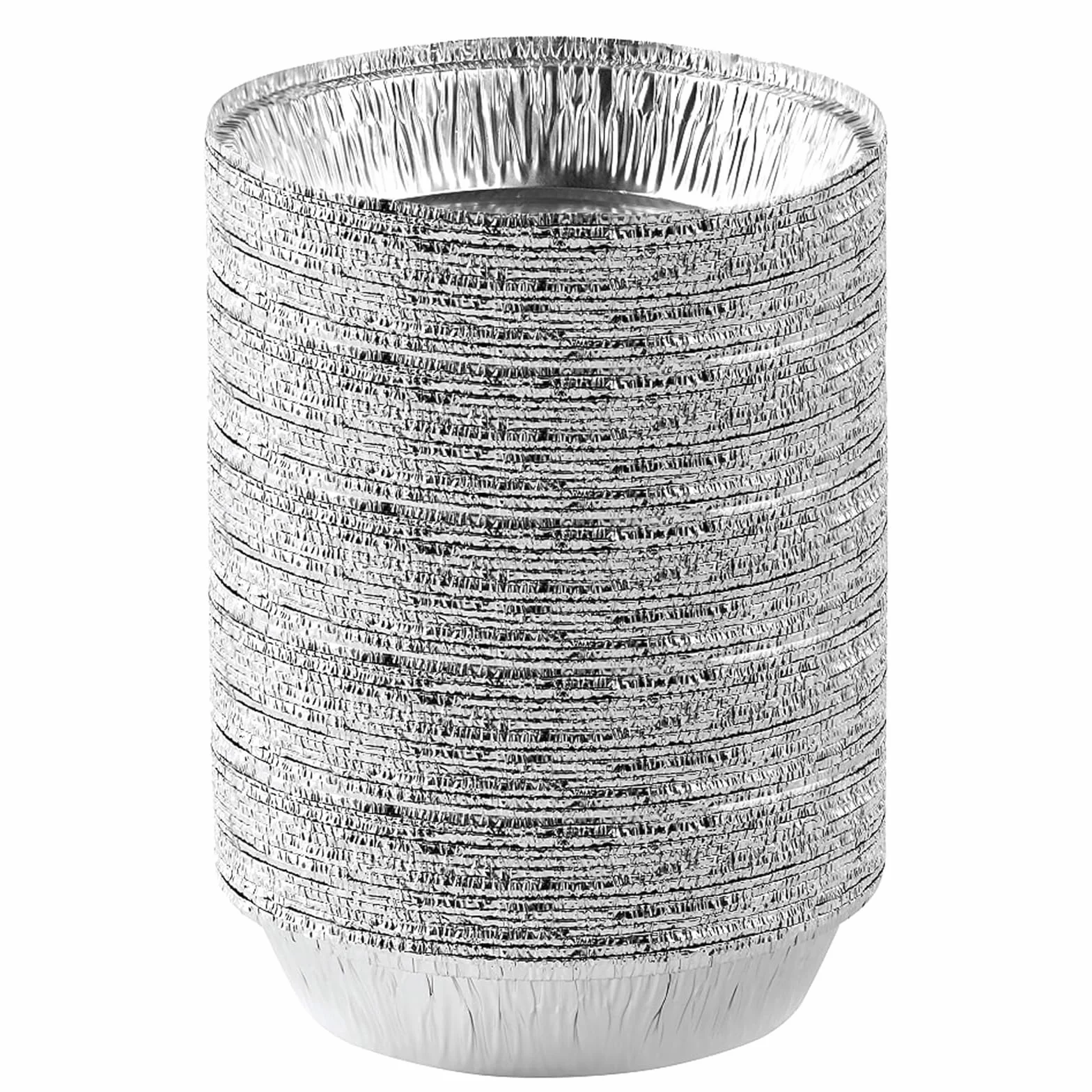 50 sztuk aluminiowych okrągłych misek, jednorazowych aluminiowych pojemników, jednorazowych patelni, aluminiowych pojemników, do gotowania, gotowania na parze, gotowania (7 cali)