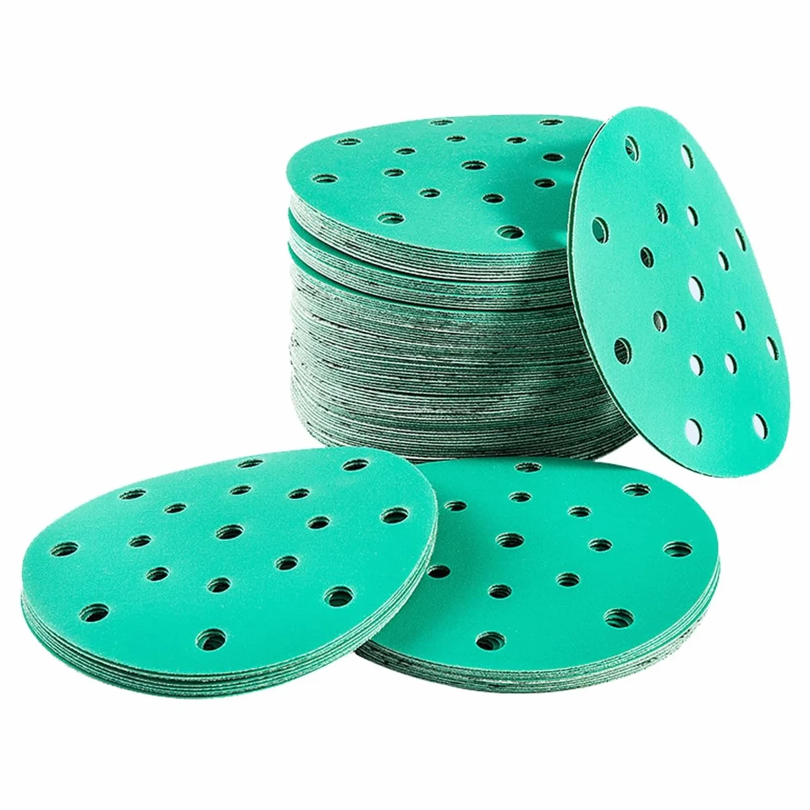 Tarcze szlifierskie 150 mm — 100 szt. podkładek szlifierskich z rzepem i ziarnem 60–2000 do szlifierki oscylacyjnej losowej(320grit)