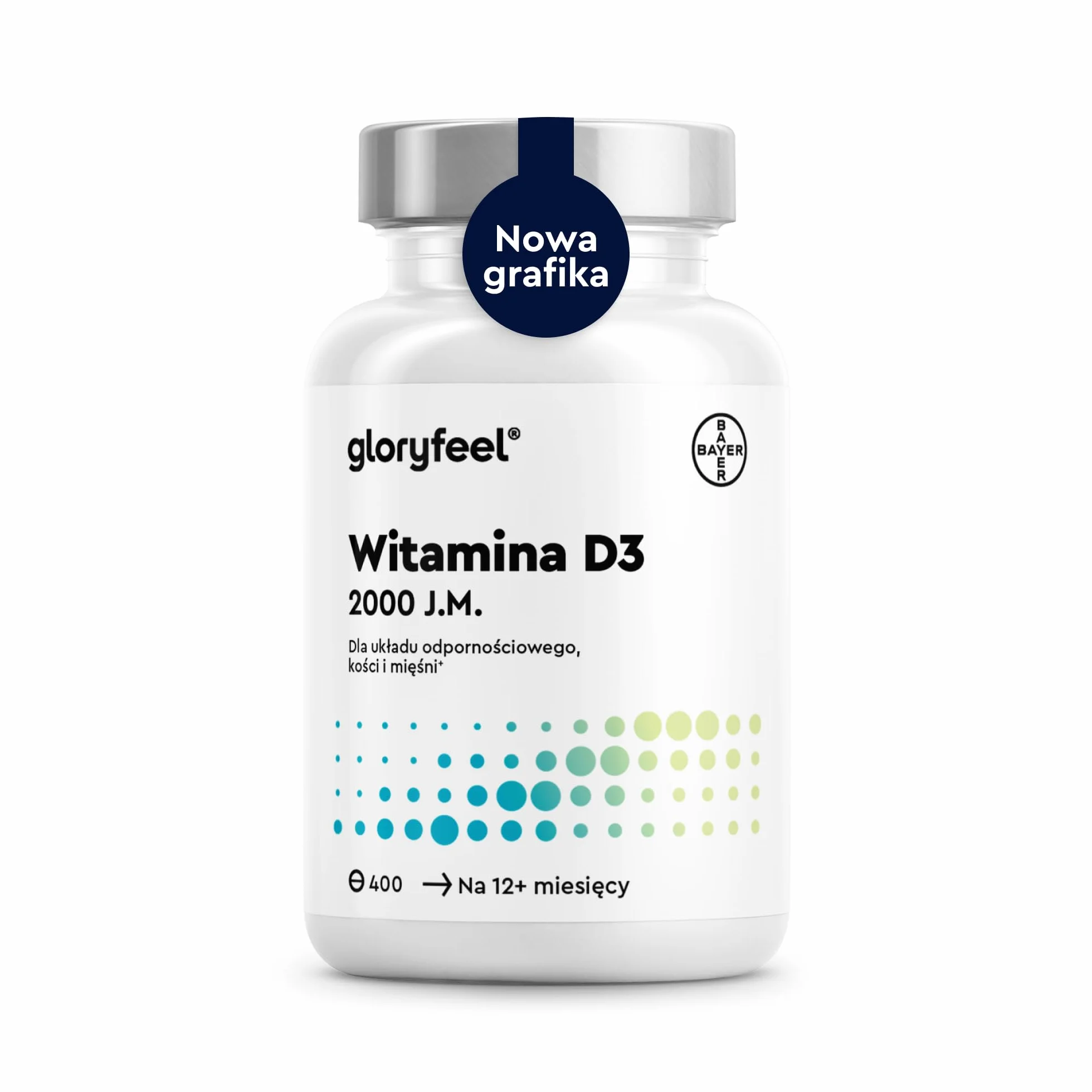 Witamina D3 2000 j.m. - 400 tabletek (13 miesięcy) - Wysoka dawka - Witamina słońca na odporność i kości* - 100% czystego cholekalcyferolu - Testowane laboratoryjnie - Wyprodukowano w DE