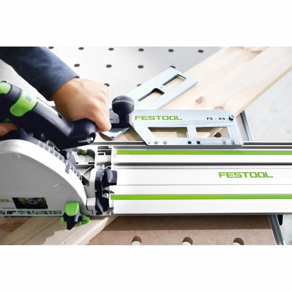 Festool TS 60 KEBQ Plus-FS zagłębiarka z prowadnicą – precyzyjna piła do czystego cięcia, KickbackStop, 1600 W, kąt ukośny, w zestawie akcesoria w systemie Systainer | W zestawie prowadnica FS 1400/2, Systainer, brzeszczot piły tarczowej i akcesoria - pre