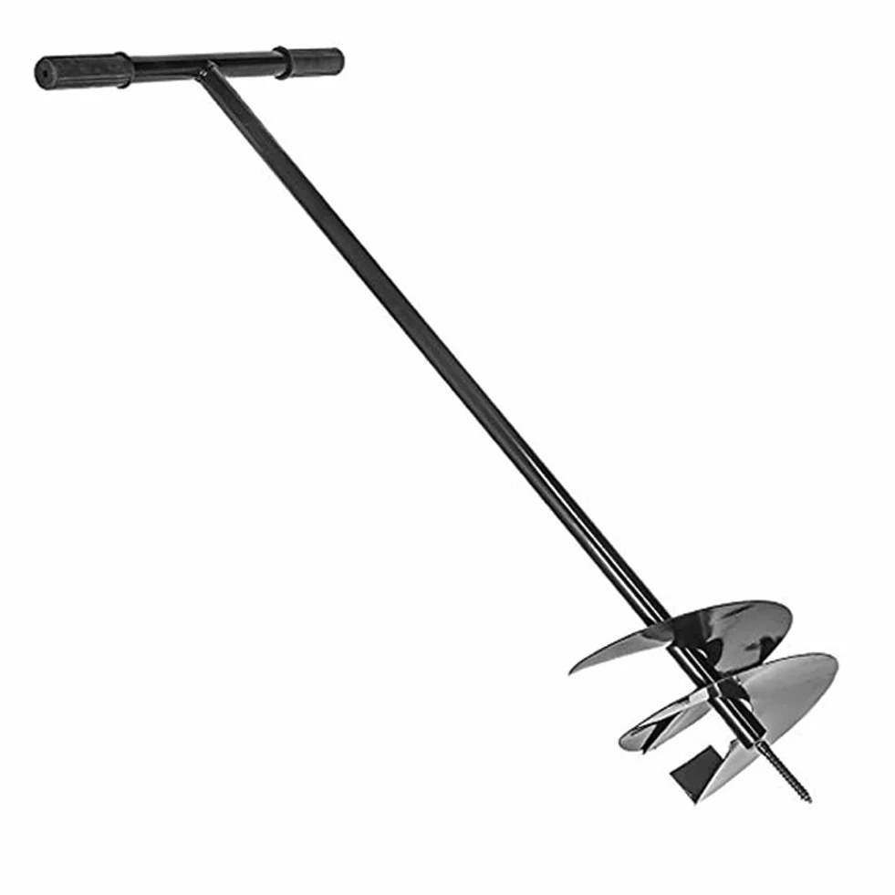 AGROHIT Wiertło do gleby Ø 250 mm, wiertło ręczne do ogrodu, wiertło ogrodowe ze stali, uchwyty z gumą, wygodne i stabilne, wiertło spiralne, wiertło do roślin o łącznej długości 105 cm