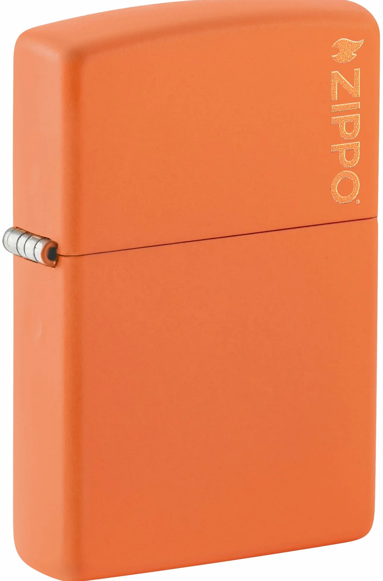 Zippo Zapalniczka Sztormowa, Logo, Pomarańczowa Matowa, Kolorowy Nadruk, Model Podstawowy, do Napełniania, Wielokrotnego Użytku, Odporna na Wiatr, Pudełko Prezentowe, Wyprodukowana w USA