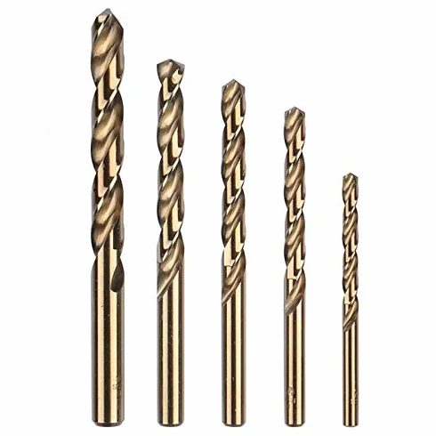 Wiertła 5 szt. Wiertło o wysokiej wytrzymałości HSS M35 kobaltowe wiertło spiralne do metalu stal 1mm 2mm 3mm 4mm 5mm
