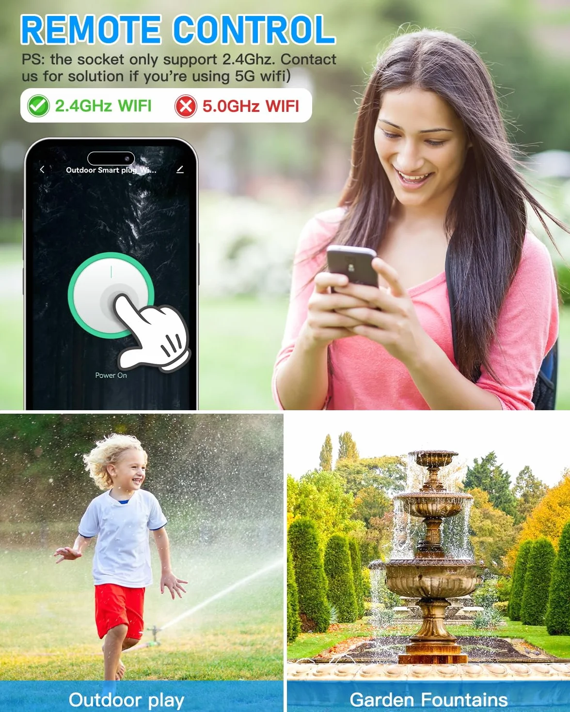 GreenSun Gniazdko Wi-Fi zewnętrzne wodoszczelne programator czasowy miernik zużycia prądu Smart Life Alexa