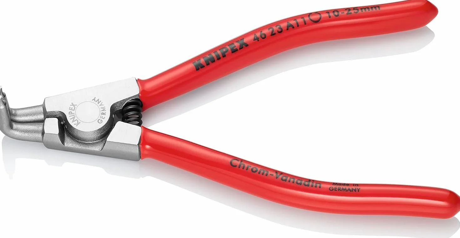KNIPEX Szczypce do pierścieni osadczych sprężynujących do montażu pierścieni zewnętrznych na wałach chromowany z tworzywa sztucznego, 46 23 A11