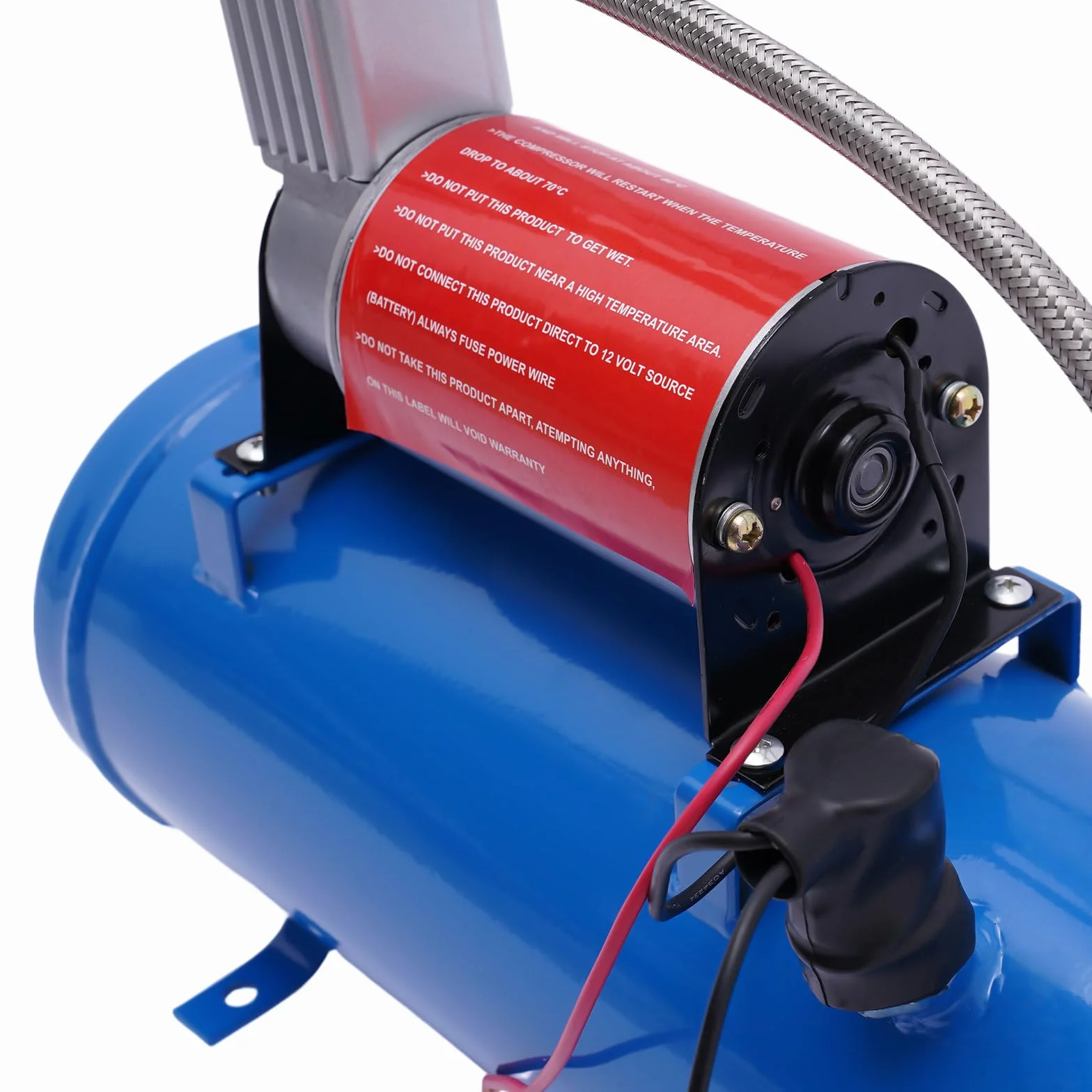 Sprężarka powietrza 12 V 150 PSI 6 l, kompresor powietrza, zbiornik z wężem 3,8 m, sprężarka powietrza do klaksonów, opon samochodowych, silników samochodowych