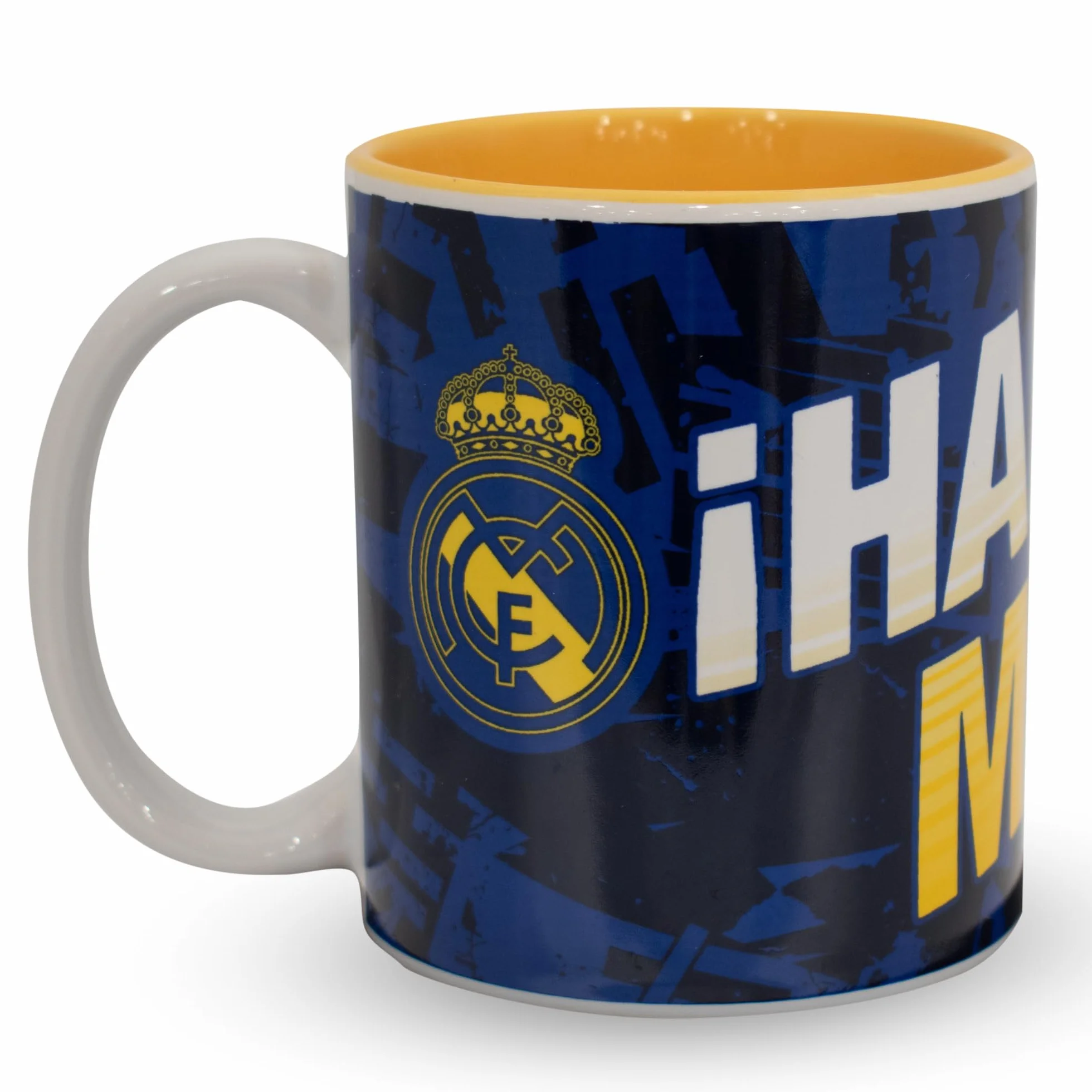 Hy-Pro Oficjalnie licencjonowany kubek Real Madryt CF – 325 ml, ceramiczny, nadaje się do mycia w zmywarce, nadaje się do kuchenki mikrofalowej na gorące napoje, herbatę i kawę, towar Real Madryt,