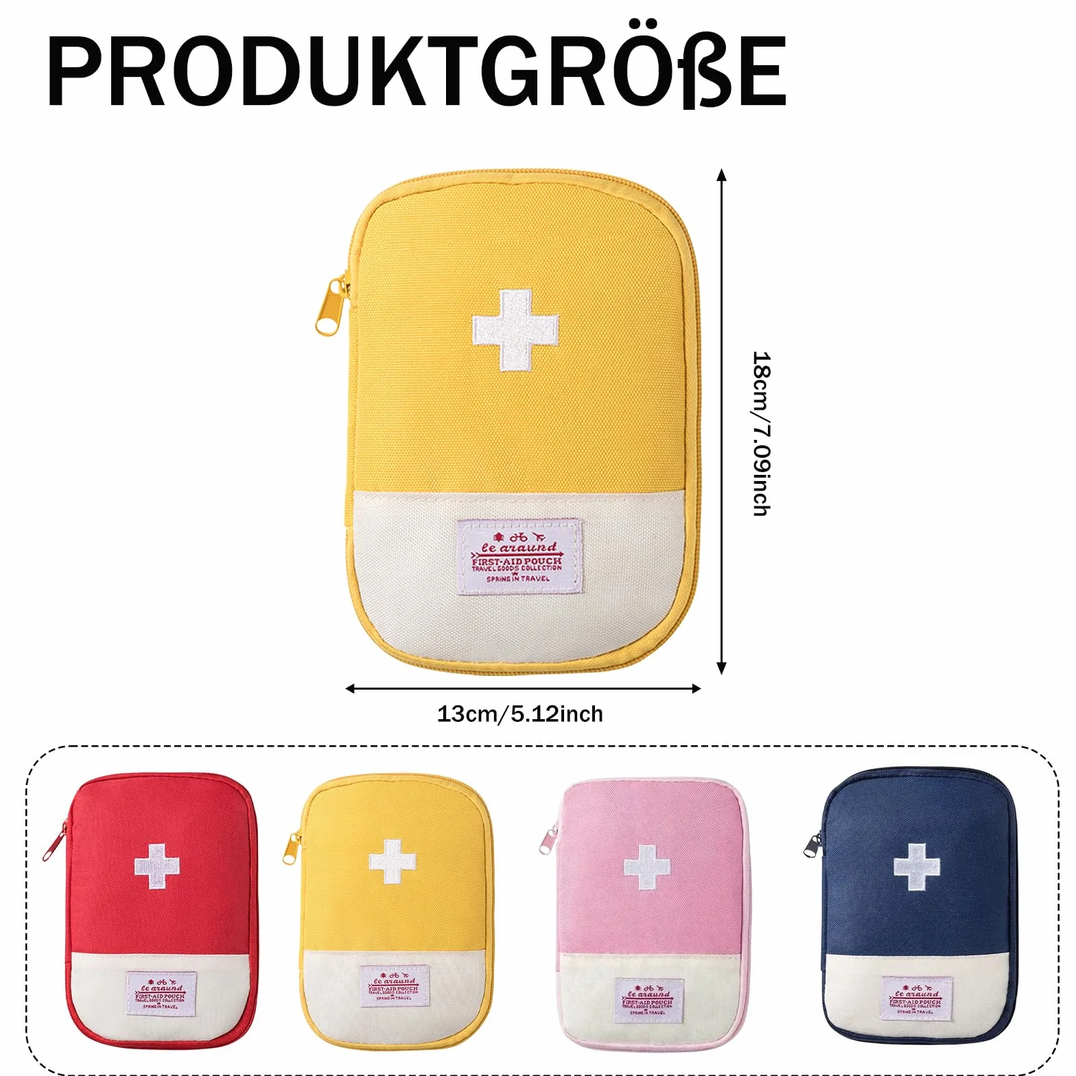 Torba na lekarstwa, 4 sztuki, podróżna torba na apteczkę, mini zestaw pierwszej pomocy, przenośna torba pierwszej pomocy, pusta torba podróżna, do szkoły, na podróż