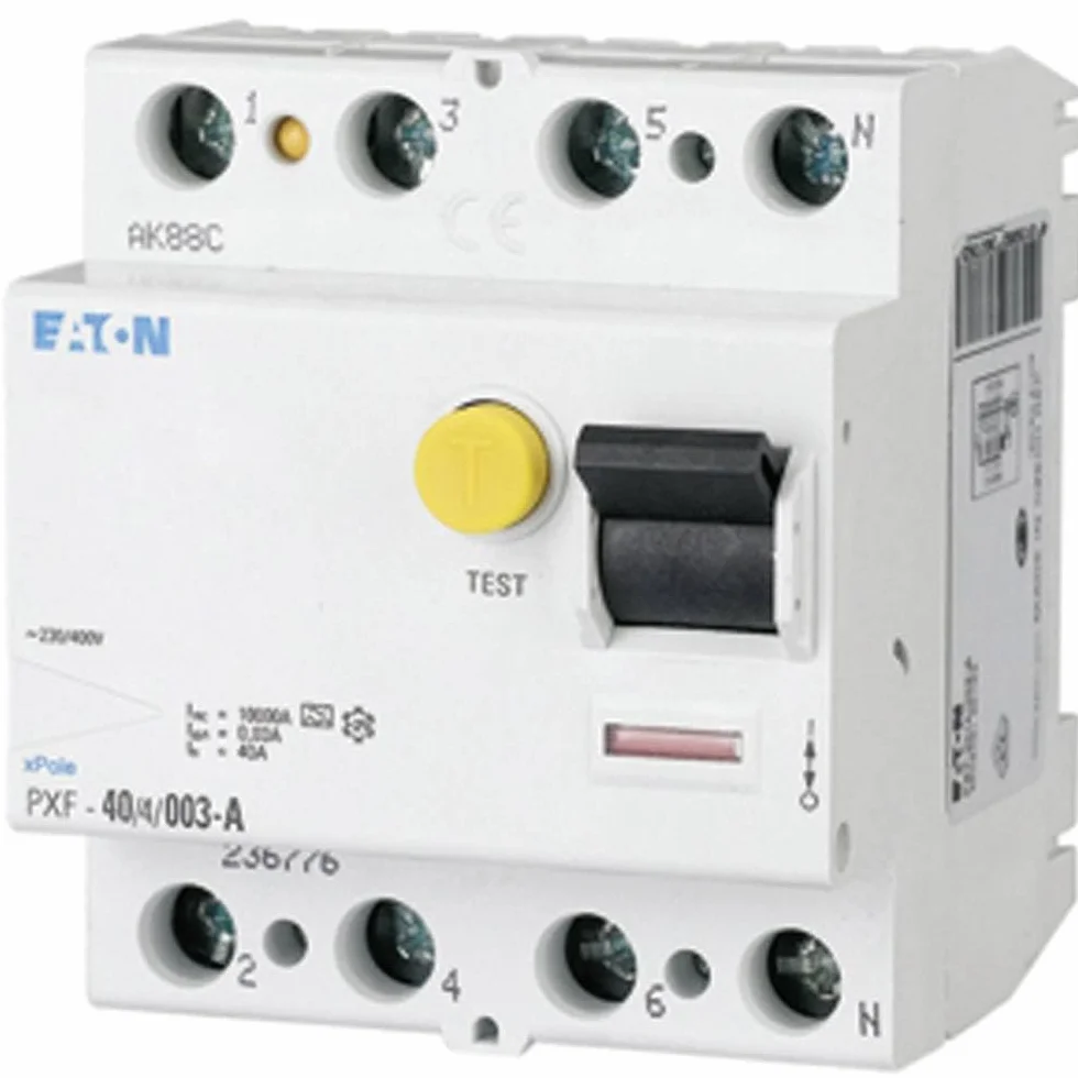 Eaton 236776 Wyłącznik ochronny Fi, 4-biegunowy, 40 A, 30 mA, PXF 40/4/0,03 A