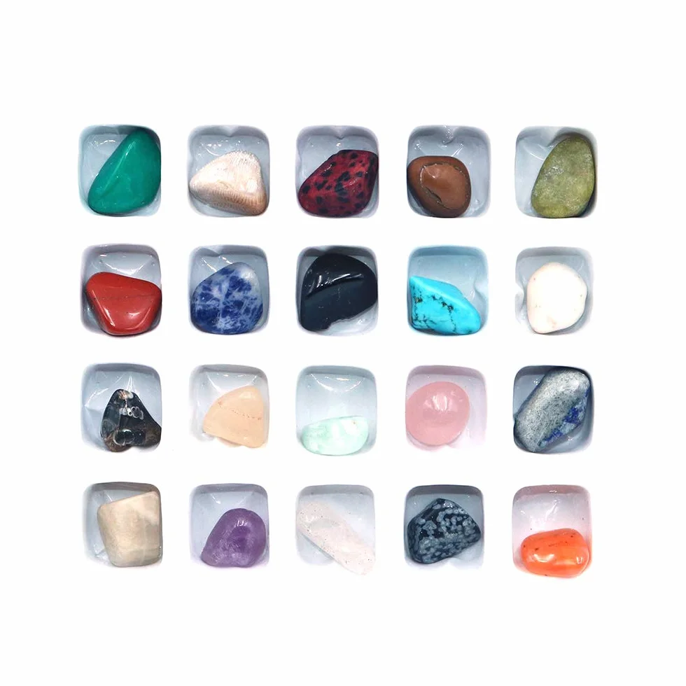 Namvo Mineral Rock odmiana b?bnów gruboziarnisty kamień szlachetny fragment meteorytu uzdrawiaj?ca energia kryszta? kolekcja pude?ko (20 szt. b?bnowanych mini kamieni)