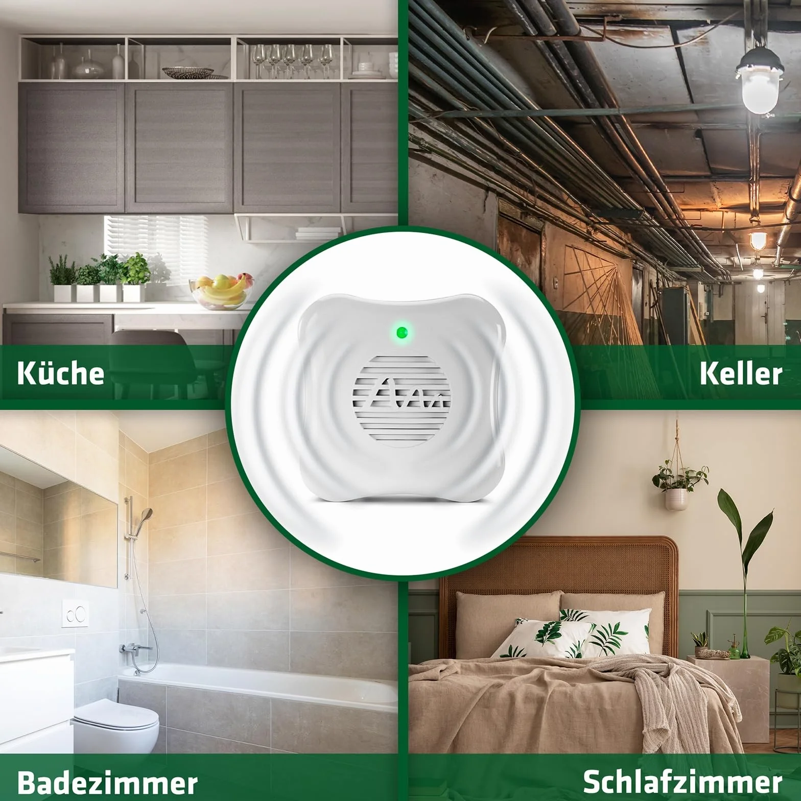 GARDIGO® Wtyczka ultradźwiękowa do odstraszania pająków – zestaw 2 szt. I odstraszacz szkodników do domu przeciwko pająkom I 25 m² I 27 kHz I ochrona przed pająkami I ochrona przed owadami