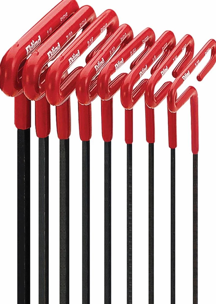 Eklind 53168 Poduszka Grip Hex Klucz imbusowy T-Key - Zestaw 8 szt. SAE calowe rozmiary 3/32-1/4 (wał 6 cali)