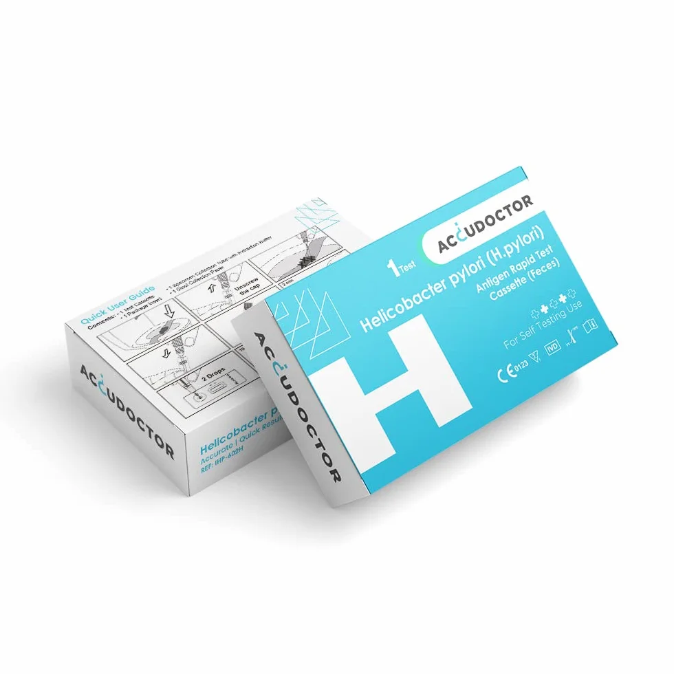 Accudoctor Helicobacter Pylori test kału detekcja antygenu autotest szybki test zestaw heliobacter priori check autotest domowy w domu autotest sprawdź test oddechowy tester test zdrowotny h.pylori