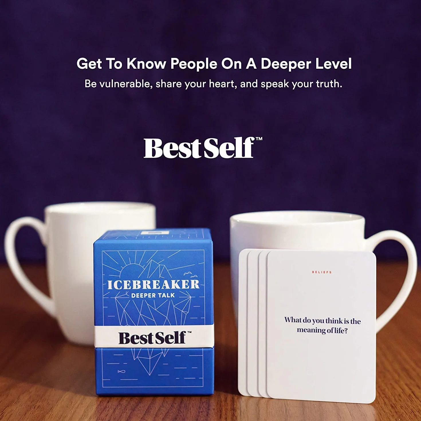 BestSelf Conversation Starter DeepTalk Deck – 150 podpowiedzi, narzędzie do nawiązywania i wzmacniania relacji