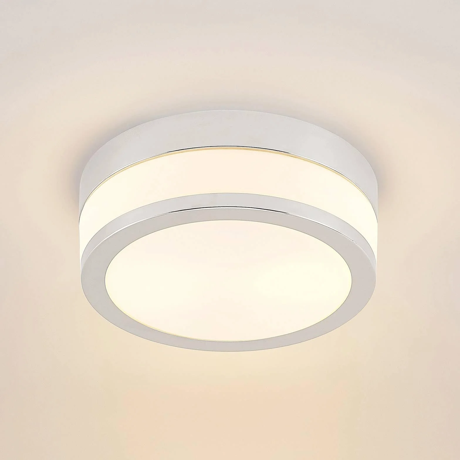 Lindby lampa sufitowa 2 -punktowa 'Flavi', styl nowoczesny, m. in. do łazienki, kolor chromowy, srebrny, szkło, żarówka E27