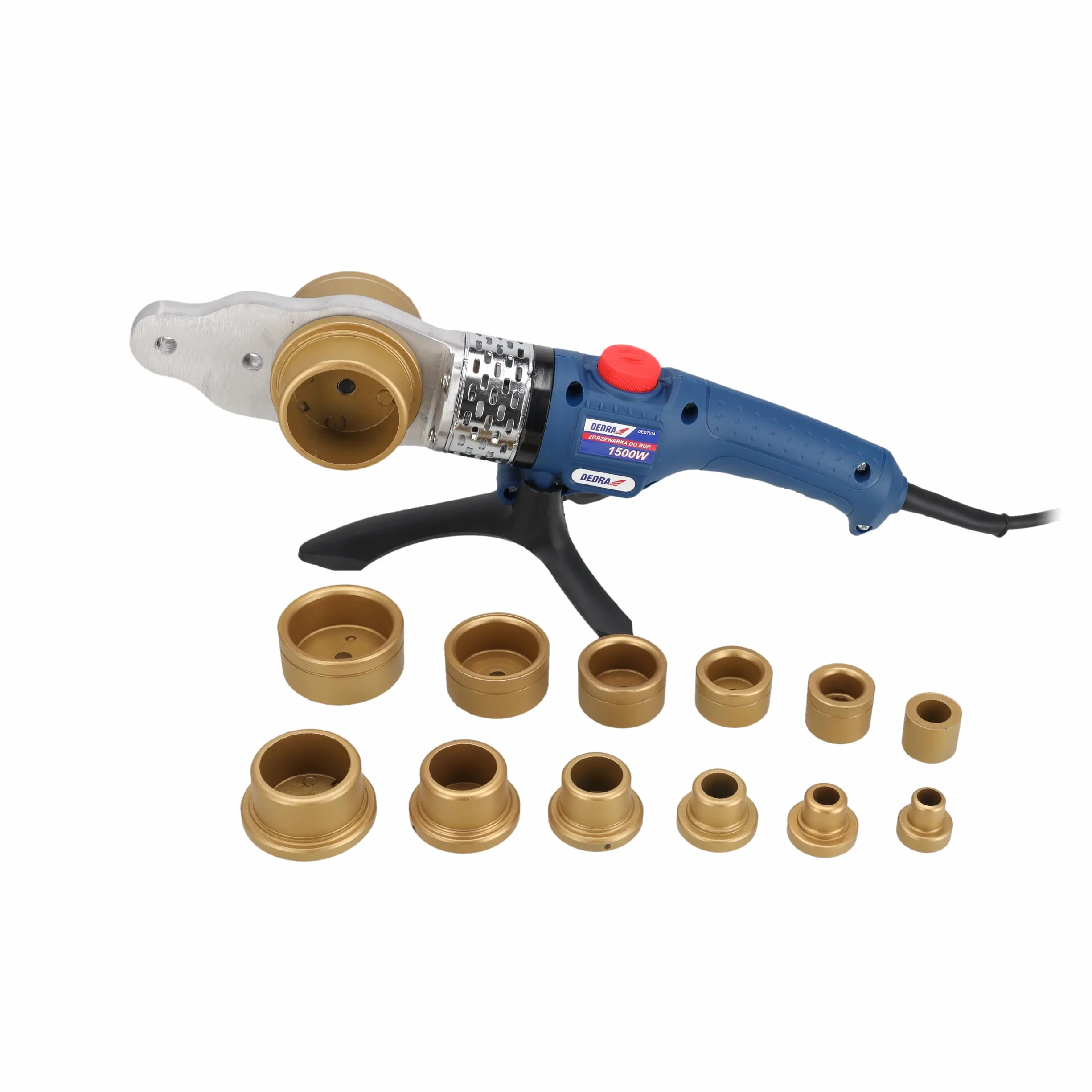 DEDRA DED7514 zgrzewarka mufowa do rur 1500 W Ø 16-63 mm 300°C walizka metalowa