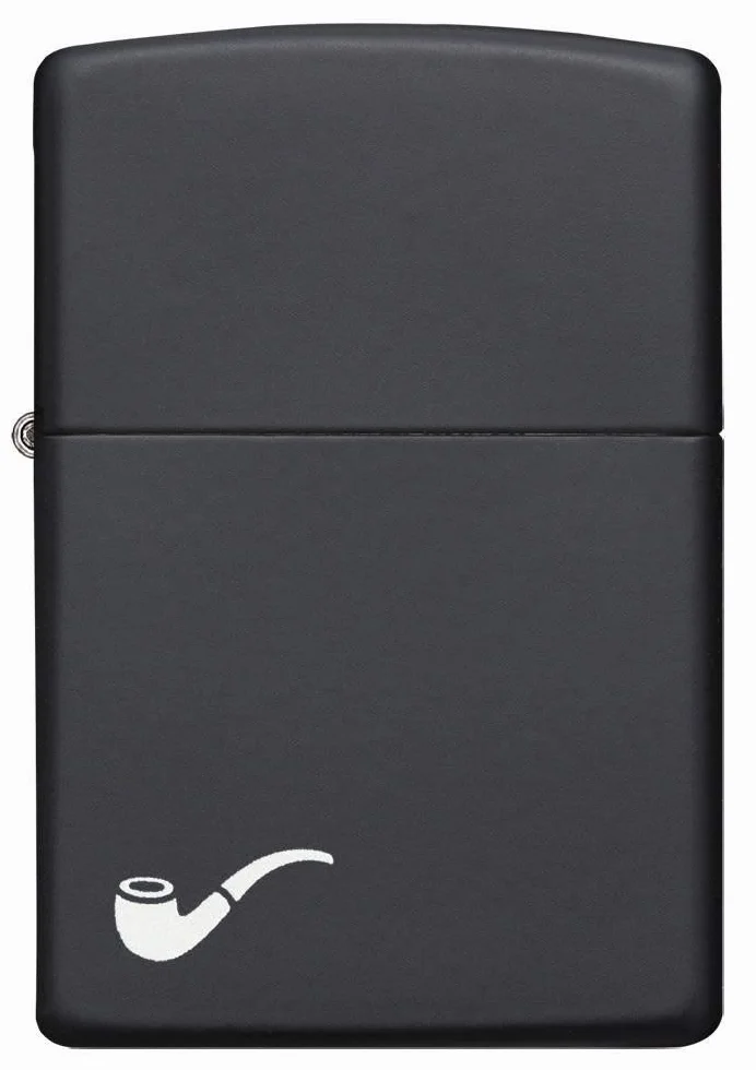 Zippo Zapalniczka Sztormowa, Motyw Fajki, Czerń Matowa, z Możliwością Napełniania, Wielokrotnego Użytku, Płomień Odporny na Wiatr, w Pudełku Prezentowym, Made in USA
