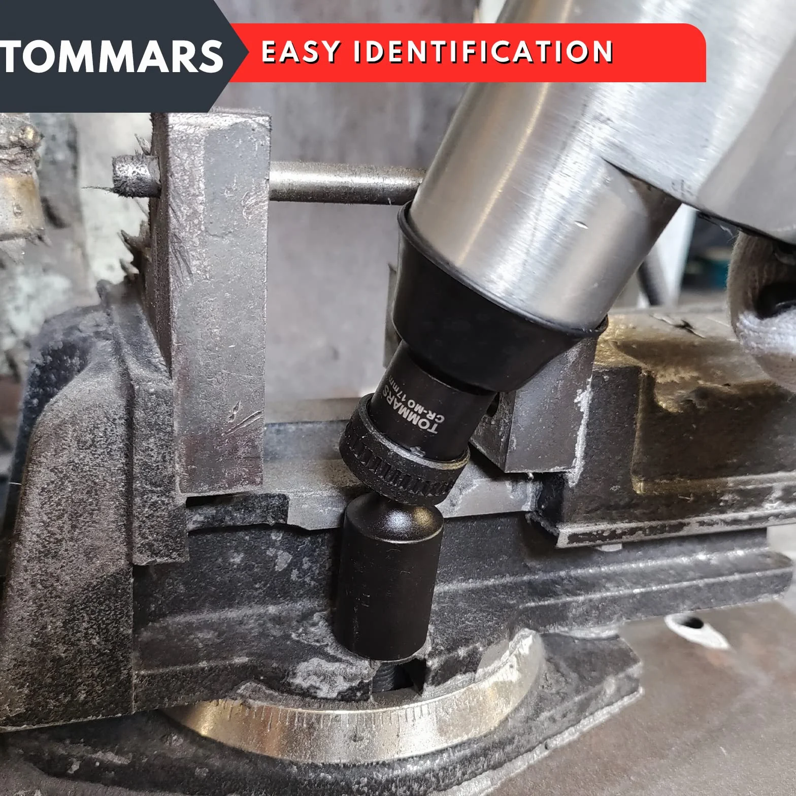 TOMMARS Uniwersalny zestaw nasadek udarowych 3/20.3 cm, głębokie, 6-punktowy zestaw elastycznych gniazd, metryczny, 10-19 mm, stal CR-MO