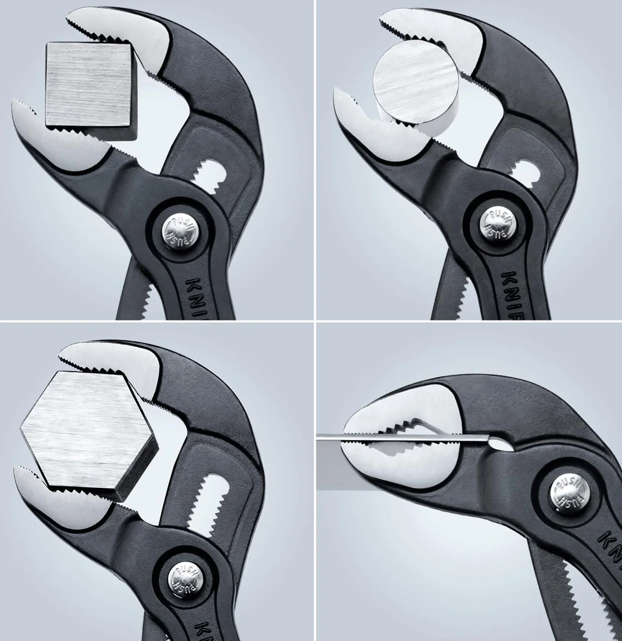 KNIPEX Cobra Szczypce nastawne do rur nowej generacji fosforanowana, szara pokryte antypoślizgowym tworzywem sztucznym 300 mm, 87 01 300