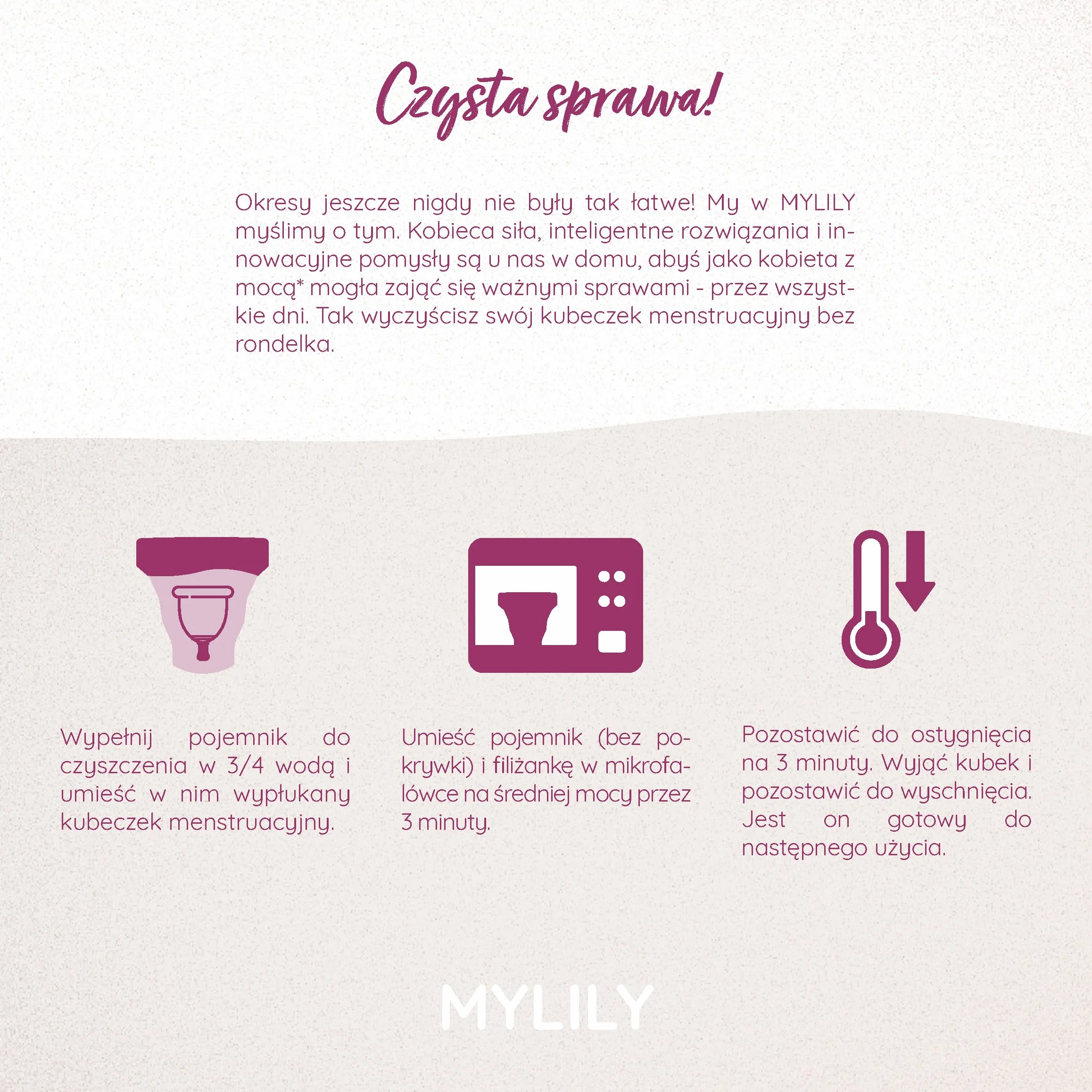 MYLILY® Kubeczki menstruacyjne do czyszczenia i przechowywania | sterylizator do wszystkich rodzajów kubeczków menstruacyjnych | składane etui do mikrofalówki | 100% silikon medyczny