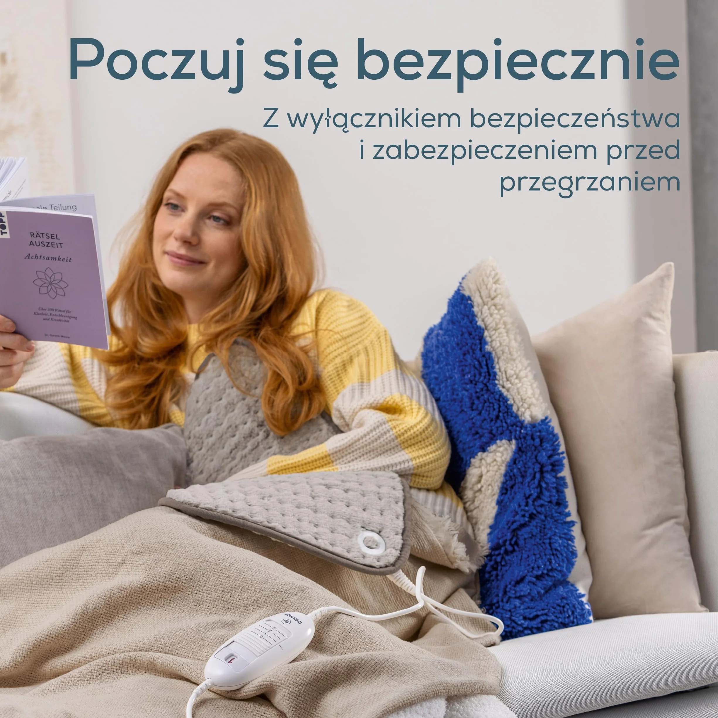 Beurer HK 123 XXL Nordic poduszka grzewcza 60x30 cm 3 ustawienia temperatury automatyczne wyłączanie
