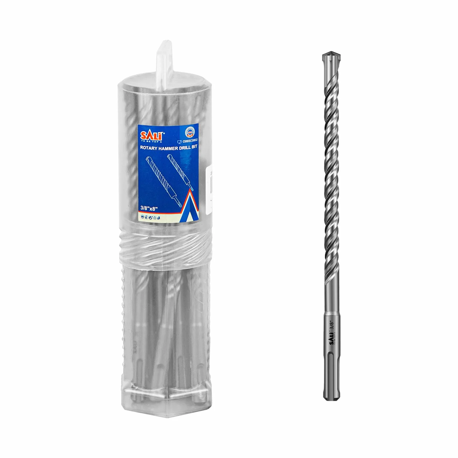 SALI Wiertła SDS Plus 10 sztuk 3/8" x 20,3 cm podwójny gwint do betonu