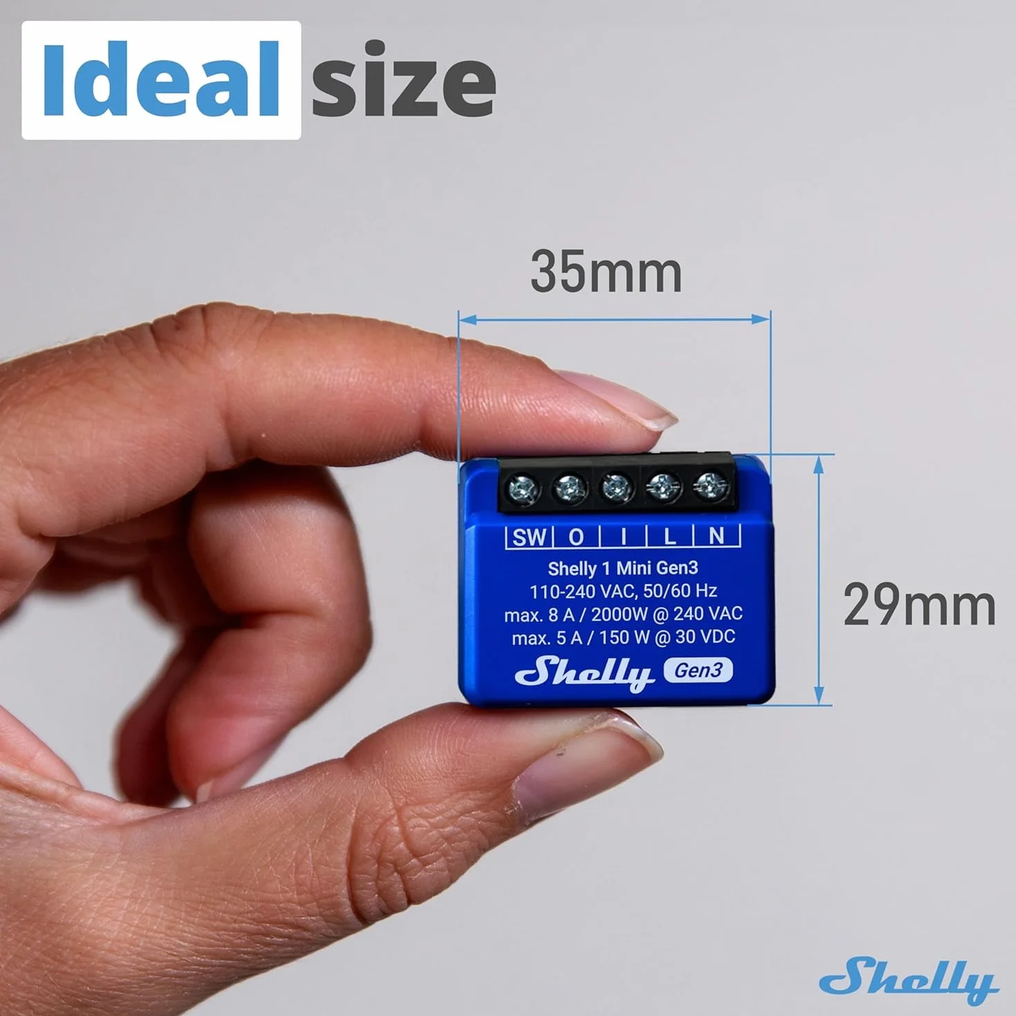 Shelly 1 x mini 3 generacji, 4-pak, WiFi i Bluetooth, 1 kanał 8 A, inteligentny przełącznik domowy, kompatybilny z Alexa i Google Home, aplikacja na iOS/Android, suche kontakty