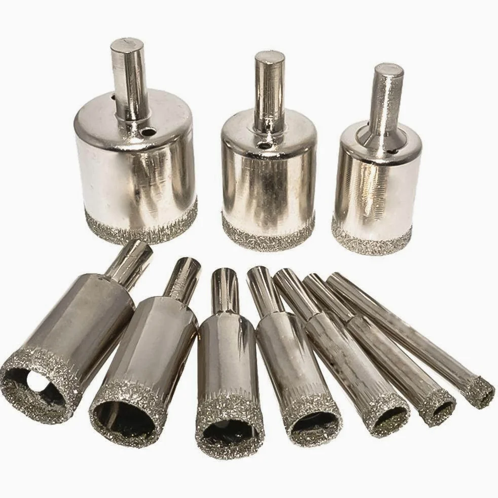 10 szt. Zestaw do wiercenia otwornicą 8-50mm Zestaw otwornic i amp; Akcesoria do narzędzi do wiercenia płytek ceramicznych szklanych, 10 szt. 8,50 mm