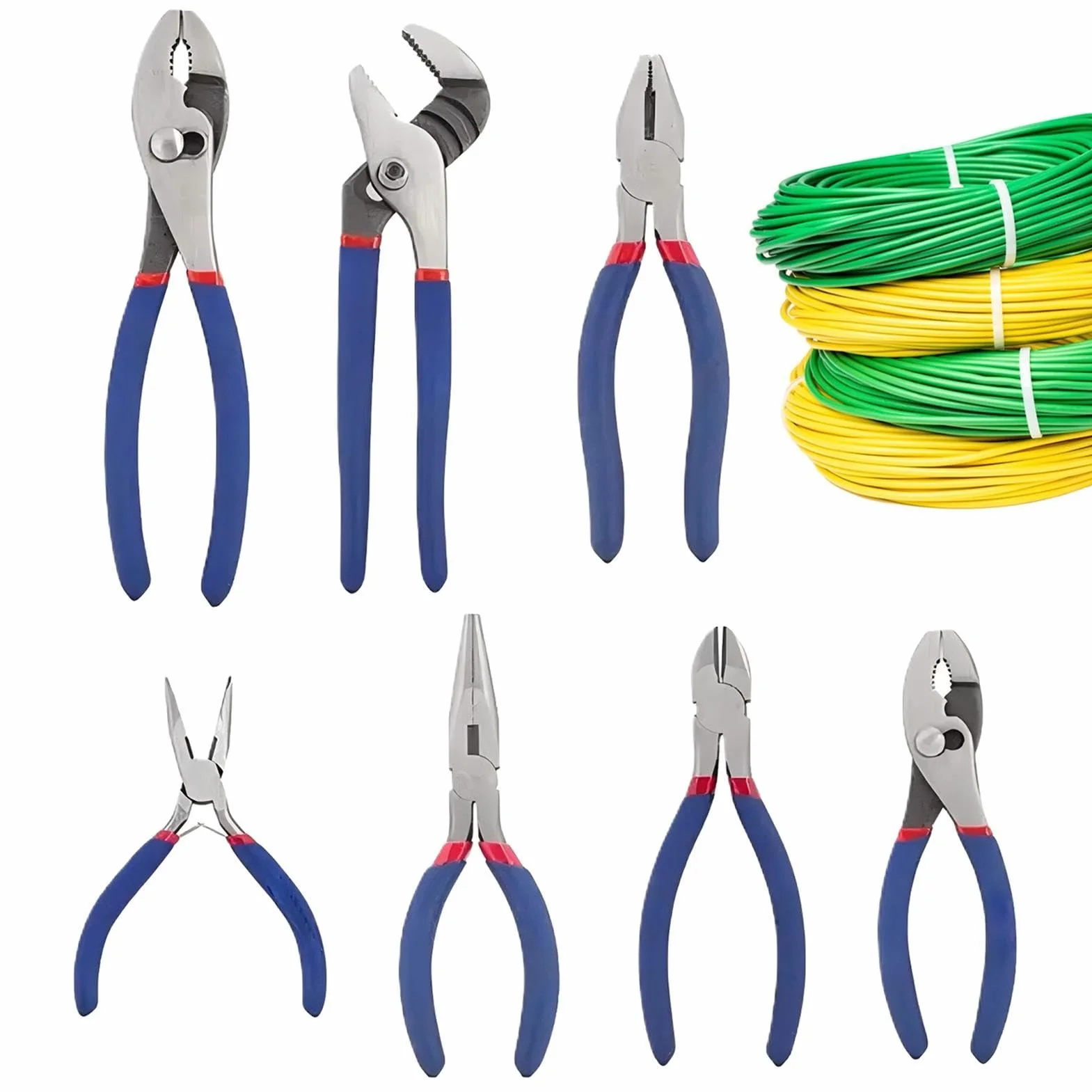 Zestaw Szczypiec Szczypce Długie, Nastawne, Zaciskowe | 7 sztuk małych szczypiec Do Aut, Na Zewnątrz, Budowy, Domu, Napraw, Ogrodu, Warsztatu, Hydrauliki, Elektryki I