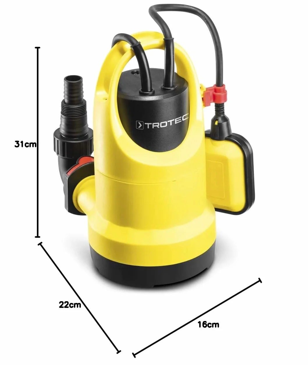 TROTEC TWP 4006 E pompa zatapialna czysta woda o dużej mocy 400 W do pompowania do 7300 litrów na godzinę