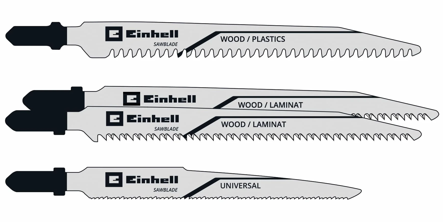 Einhell 4-częściowy zestaw brzeszczotów do wyrzynarek (trzpień T, do drewna i metalu, akcesoria do wyrzynarek, idealne do urządzeń akumulatorowych)