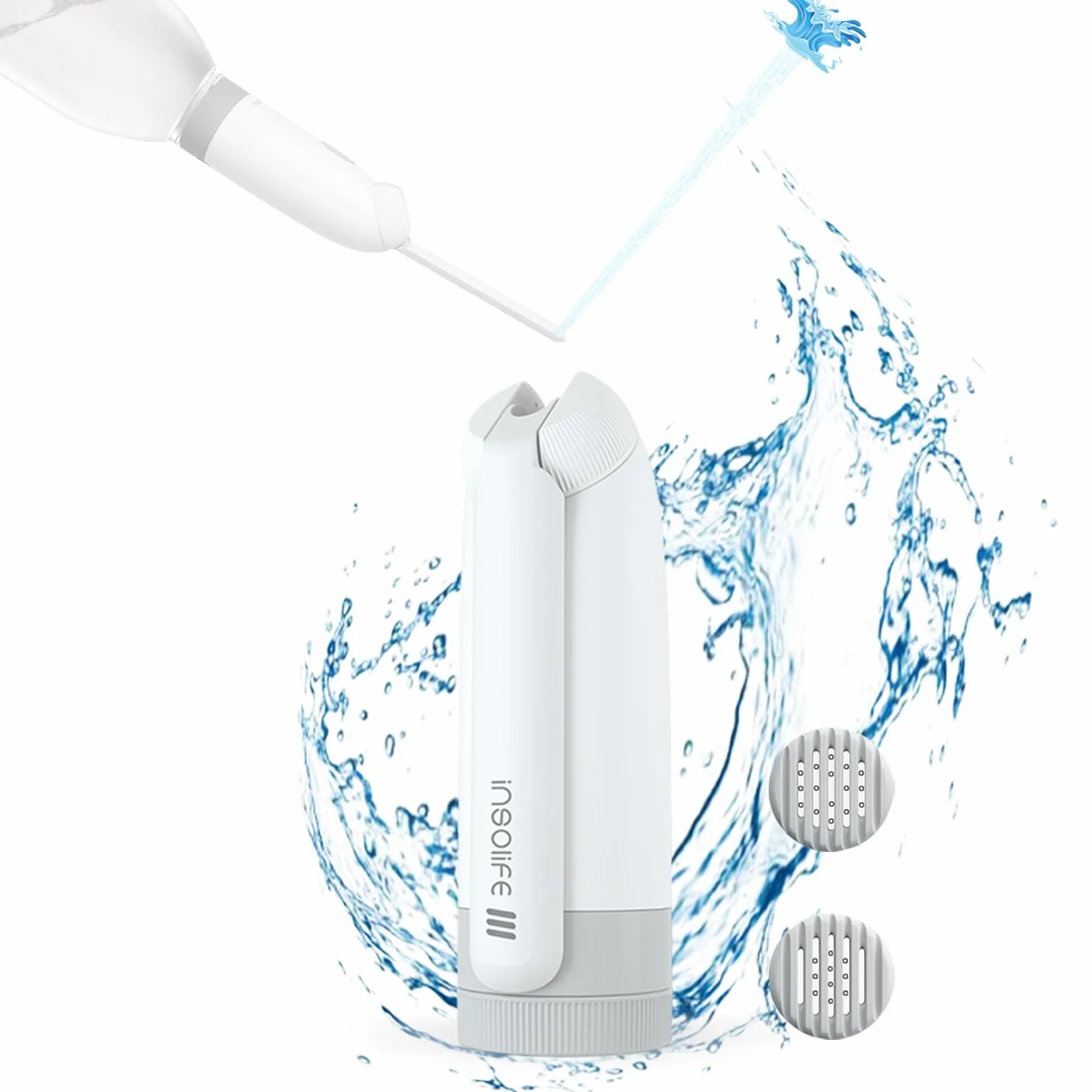 Insolife Przenośny bidet 2. generacji, elektryczny, ładowany, osobisty, podróżny, bidet, dla kobiet, mężczyzn, higieniczne czyszczenie, pielęgnacja poporodowa i niemowlęca, leczenie hemmoroidami,