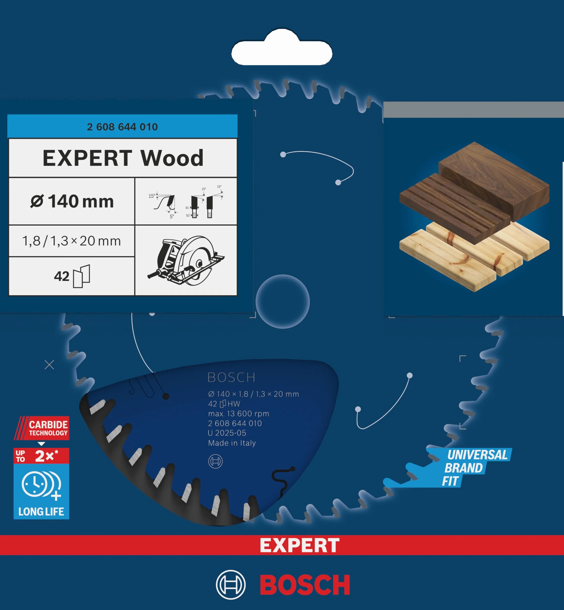 Bosch Professional Brzeszczot do piły tarczowej Expert 140 x 20 x 1,8 mm 42 zęby
