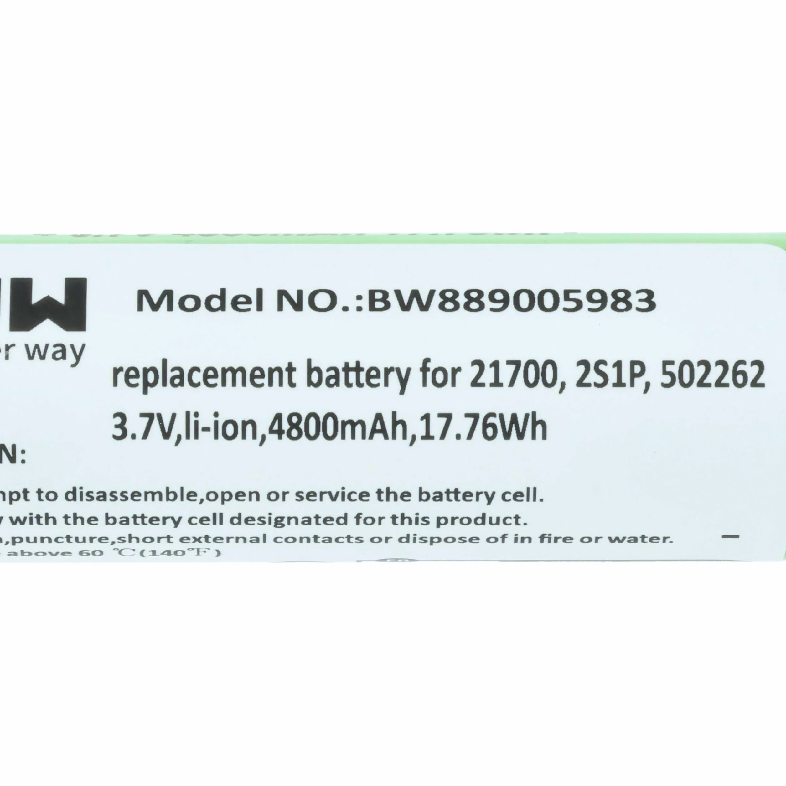 vhbw Bateria zamienna do Ledlenser 2S1P, 502262 do latarki czołowej (4800 mAh, 3,7 V, litowo-jonowa)