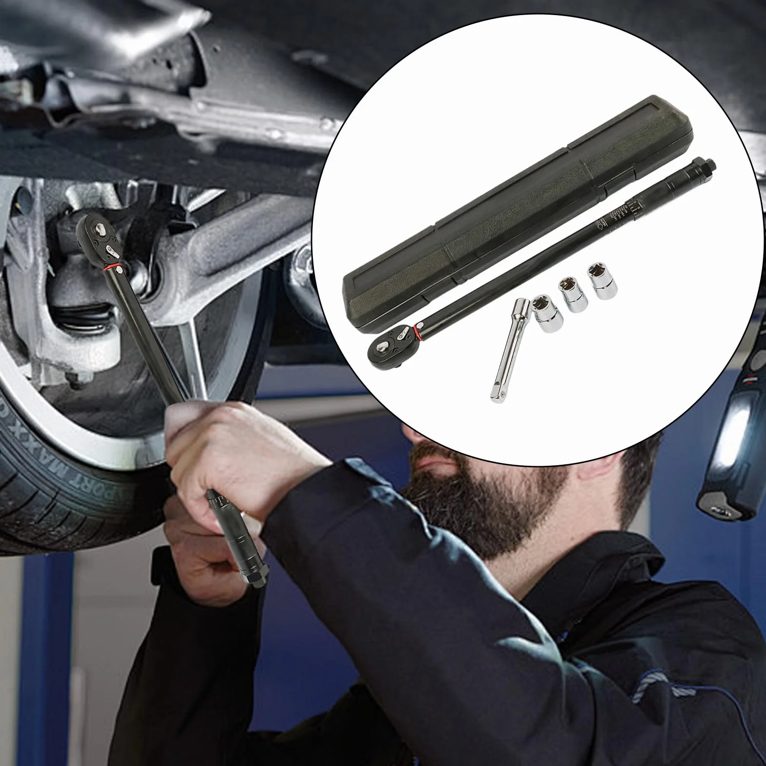 Klucz dynamometryczny 1/2 Ergonomiczne regulowane narzędzia mechaniczne | Grzechotkowy klucz dynamometryczny Dla mechaników samochodowych i inżynierów
