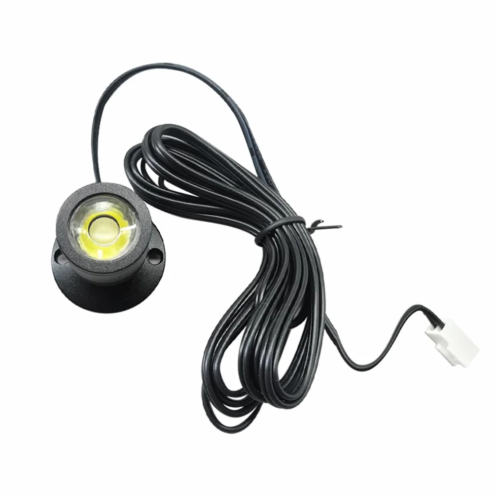 6 mini ściemnianych reflektorów LED 12 V - 1,5 W, 3000 K, ciepłe światło ze ściemniaczem, do stojaków ekspozycyjnych, czarne