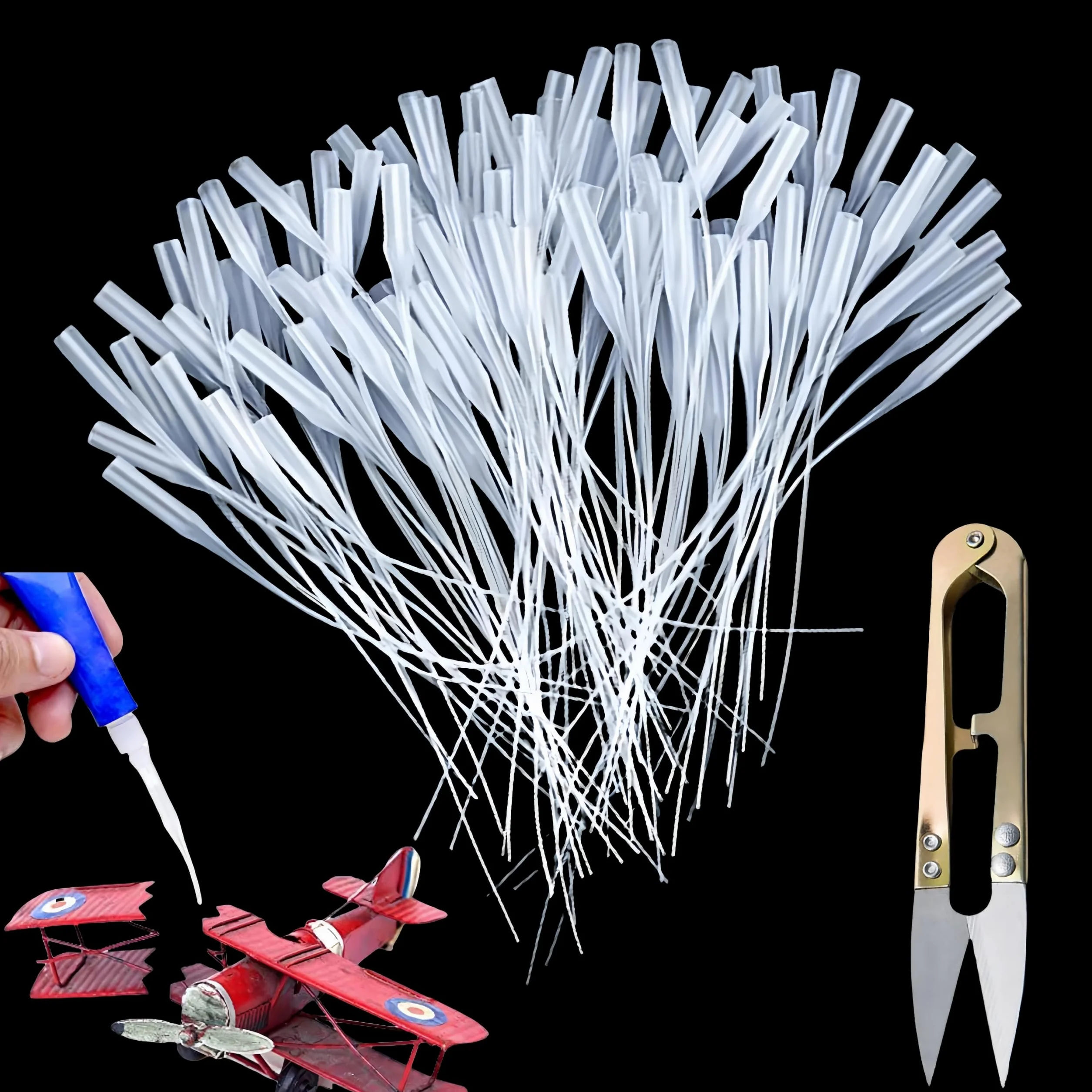 Mikrokońcówek Kleju,200 szt.Końcówki do kleju,Końcówki do kleju,Mikro Końcówki Dozujące do Plastikowego Kleju,Przedłużacze Precyzyjnego Aplikatora Kleju,Końcówki Dozujące Do Laboratoriów