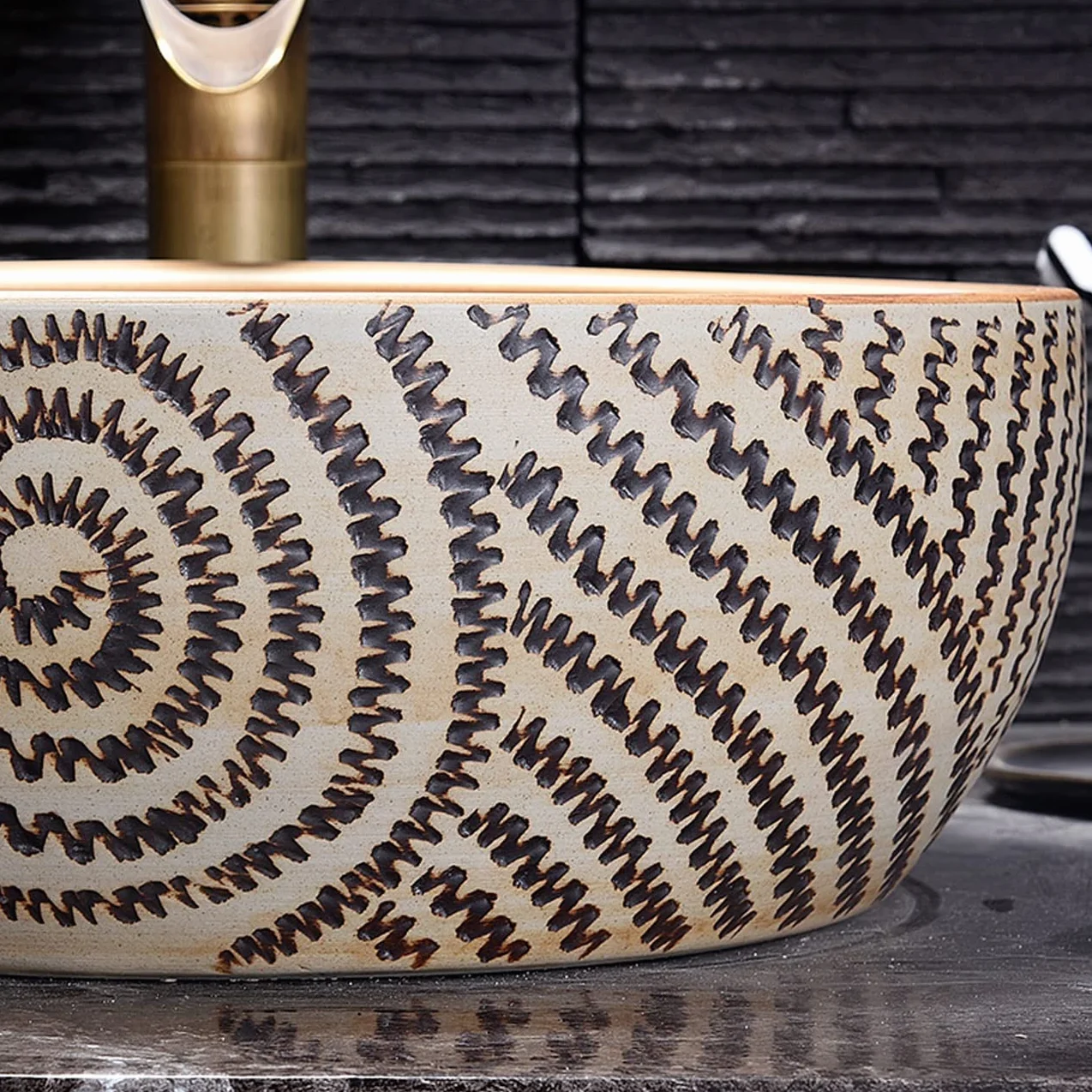 Ceramiczna Umywalka Nablatowa, Minimalistyczna, Artystyczna Umywalka Nablatowa Z Kranem I Odpływem, Jeden Kolor, Jeden Kolor