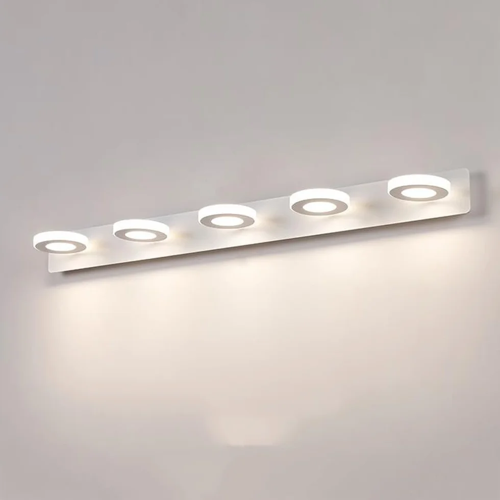 Lampa ścienna LED do lustra łazienkowego 25 W, obrotowa, 3 regulowane temperatury barwowe, oświetlenie ścienne, oświetlenie lustra (5 świateł (25 w))