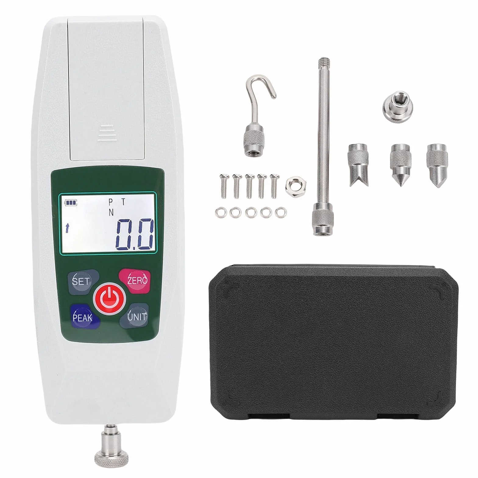 Cyfrowy Miernik Siły Push Pull Tester 100N/10 Kg 4 Jednostki Konwersja Alarm Ograniczający