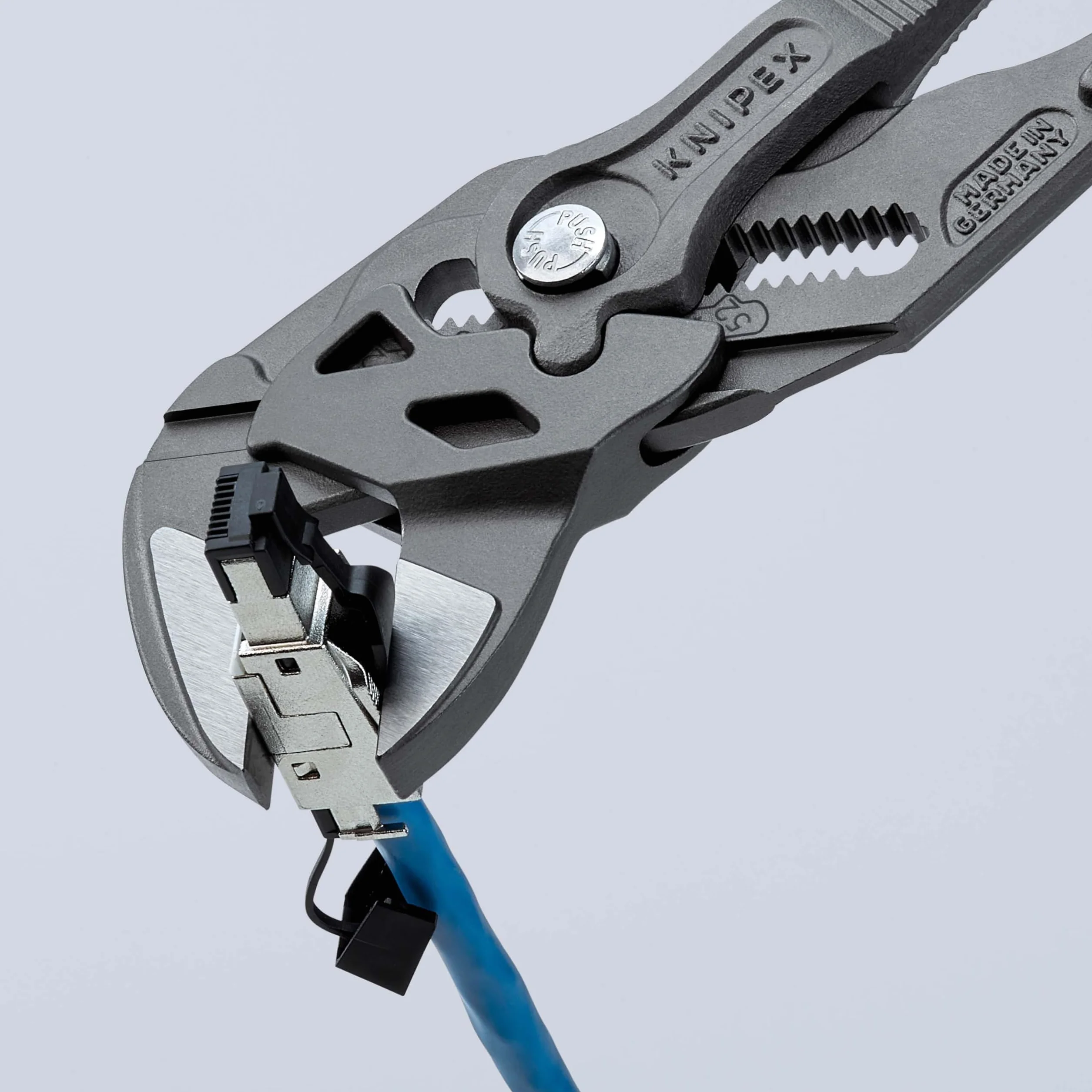 KNIPEX Szczypce-klucz szczypce i klucz w jednym narzędziu fosforanowana, szara z osłonkami wielokomponentowymi 250 mm, 86 02 250