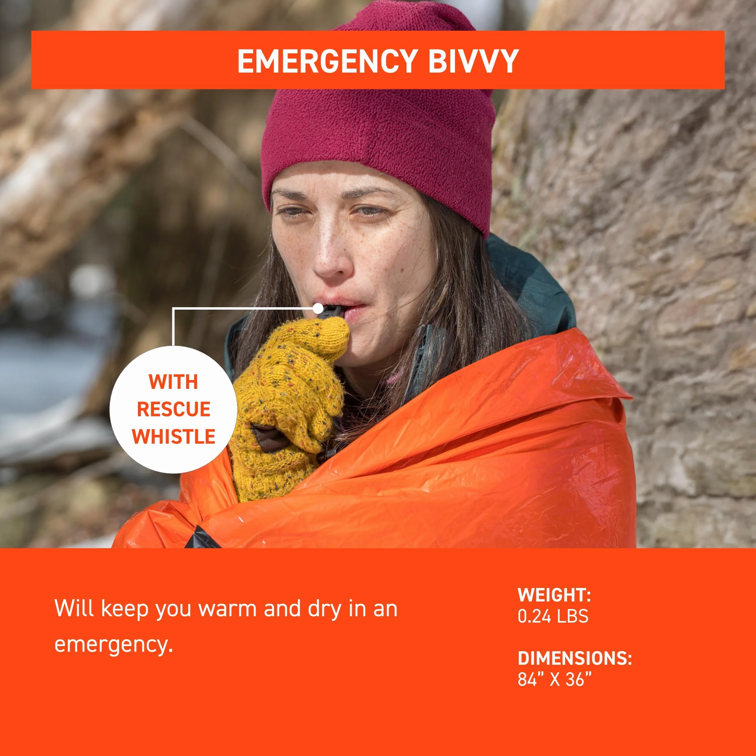 S.O.L. Survive Outdoors Longer berleben Sie lnger im Freien, 90% reflektierendes Notfall-Bivvy