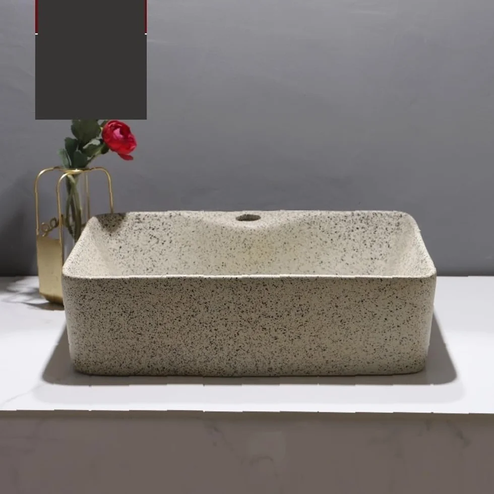 Zlewozmywak naczyniowy Prostokątna umywalka łazienkowa nablatowa ceramiczna nowoczesna z misą