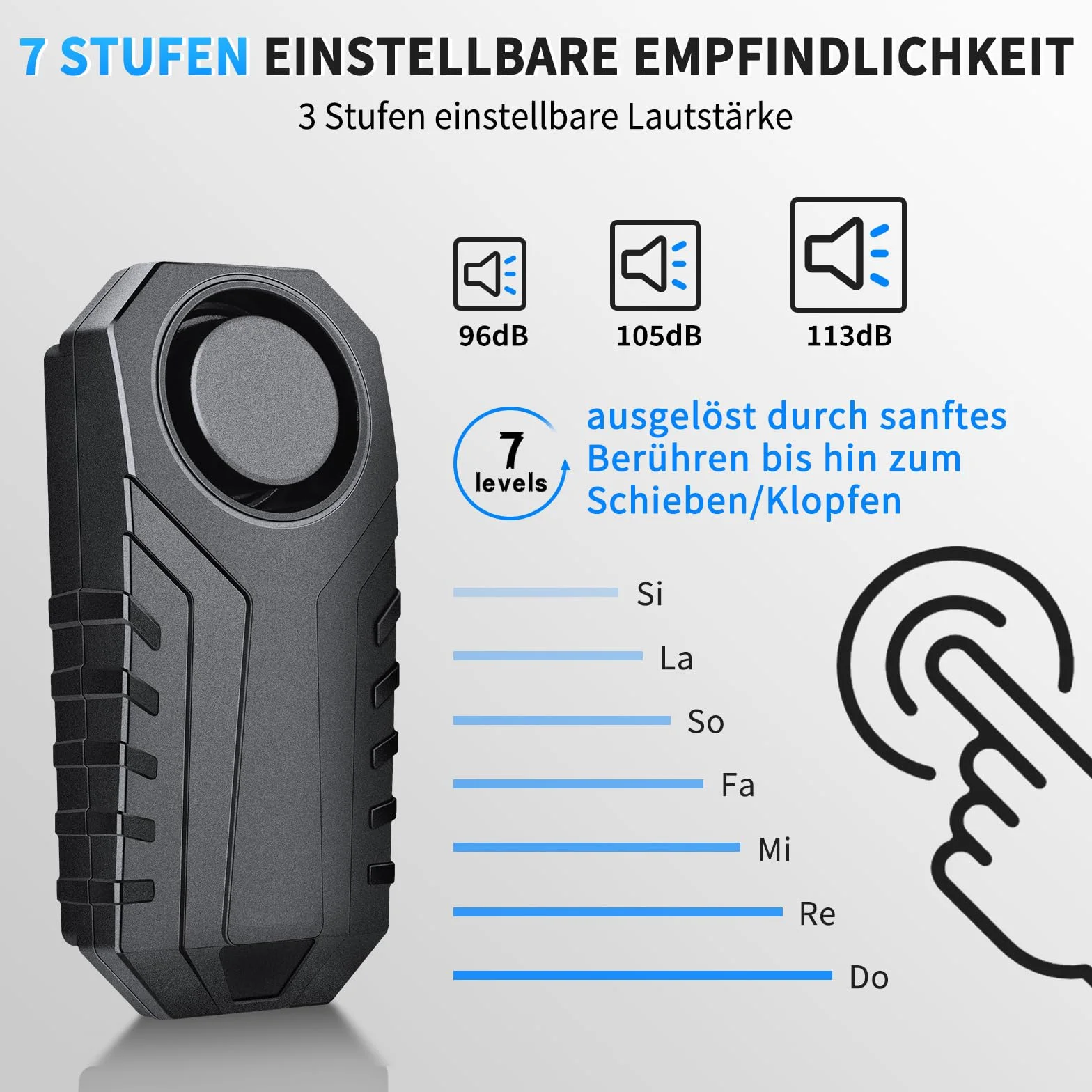 Alarm rowerowy, zabezpieczenie przed kradzieżą 113 dB, z pilotem zdalnego sterowania, czujnik wibracji, wodoszczelny, do motocykli, skuterów, rowerów, drzwi