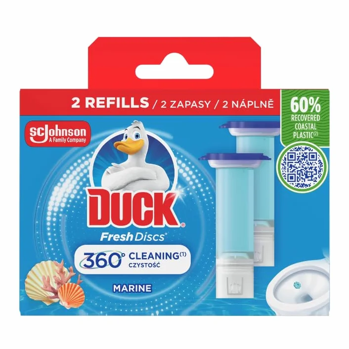 Duck® Fresh Discs® Marine - podwójny zapas do toalety o zapachu morskim - krążek czyszczący do WC 2 x 36ml