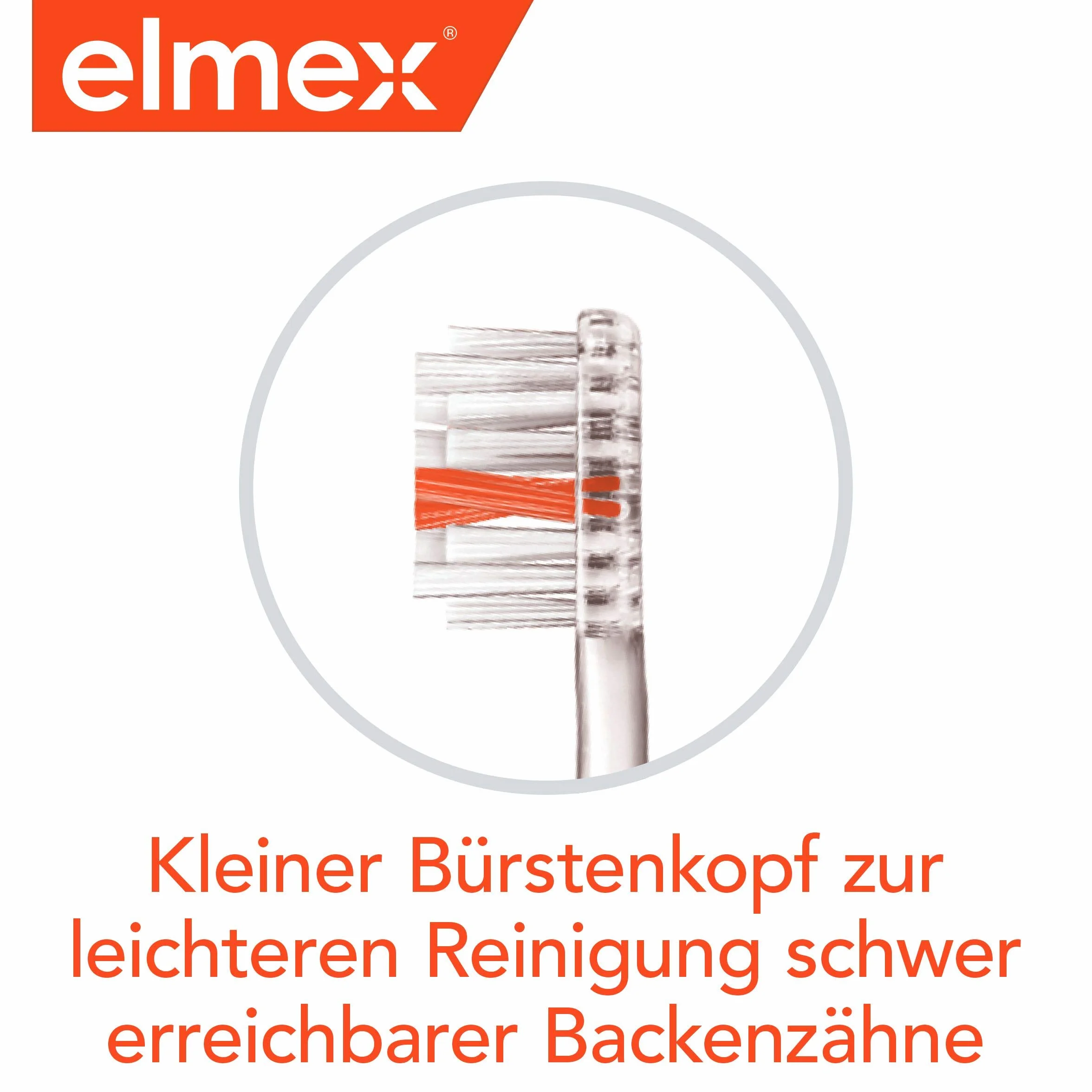 elmex Szczoteczka do zębów Kariesschutz InterX średnia, 1 sztuka – włosie X do wyjątkowo dokładnego czyszczenia zębów – z krótką głowicą do trudno dostępnych zębów trzonowych
