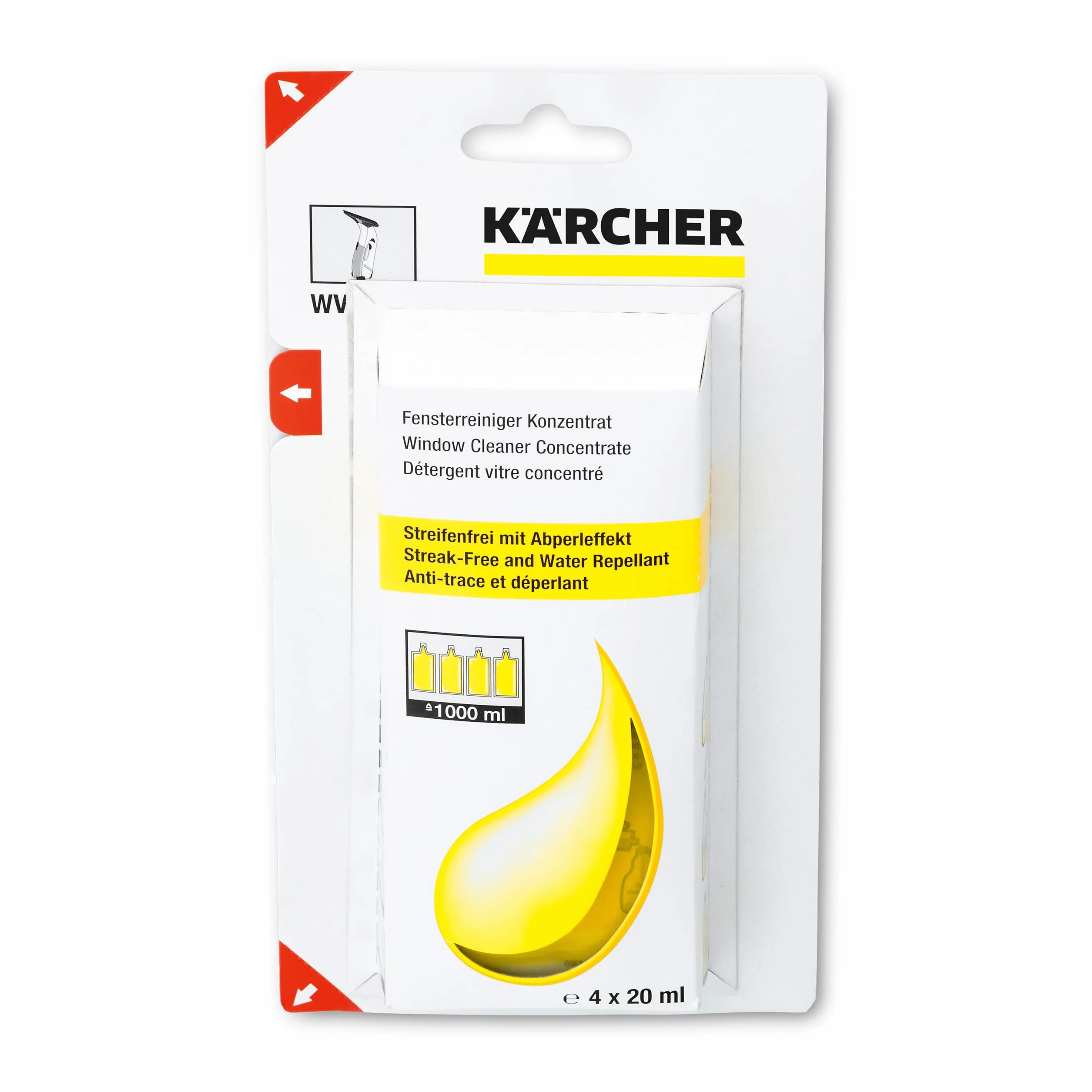 Kärcher Środek do czyszczenia szkła w koncentracie, 4 x 20 ml