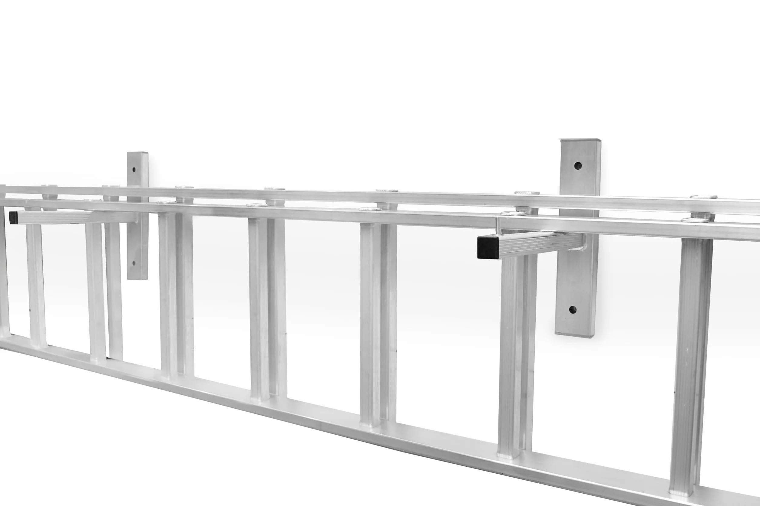 DRABEST Uchwyt do Drabiny Ścienny Aluminiowy 2 Sztuki Nośność 80 kg Odporny na Warunki Atmosferyczne