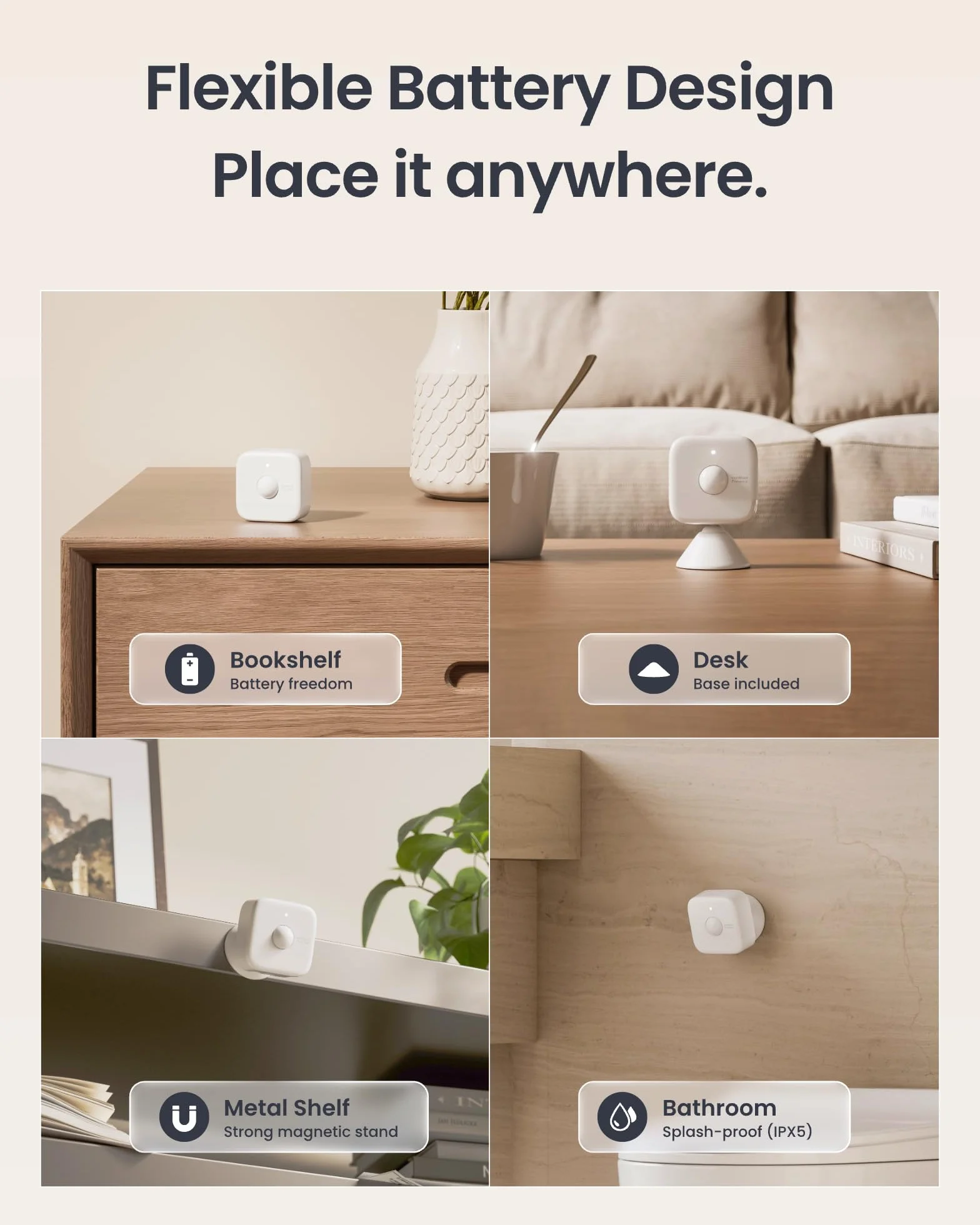 SwitchBot Inteligentny radarowy czujnik ruchu mmWave, czujnik obecności Bluetooth z dynamicznym wykrywaniem, współpracuje z Alexa, HomeKit i Apple Home przez SwitchBot Hub, 2 lata pracy baterii